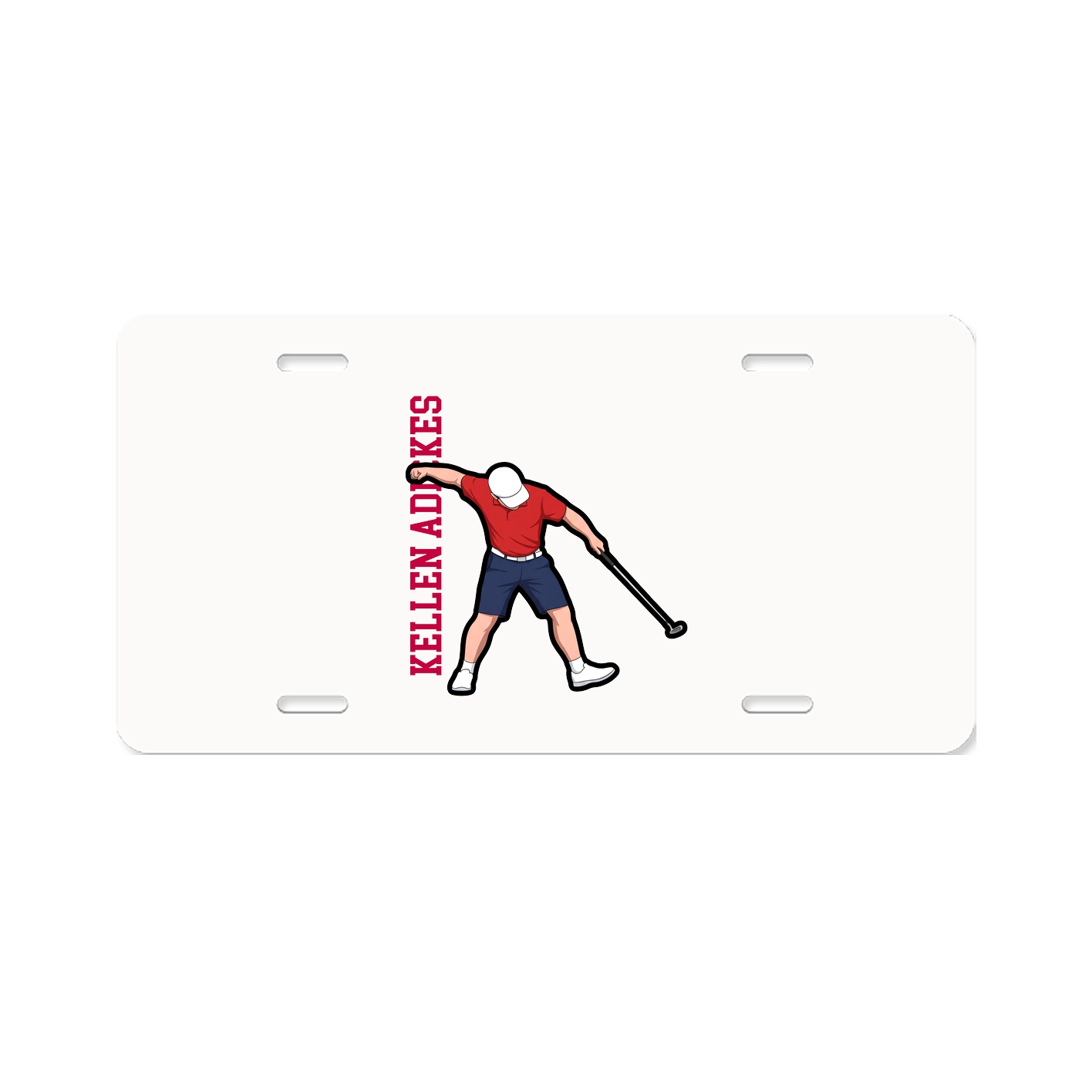 License Plate — Name Vertical in Classic