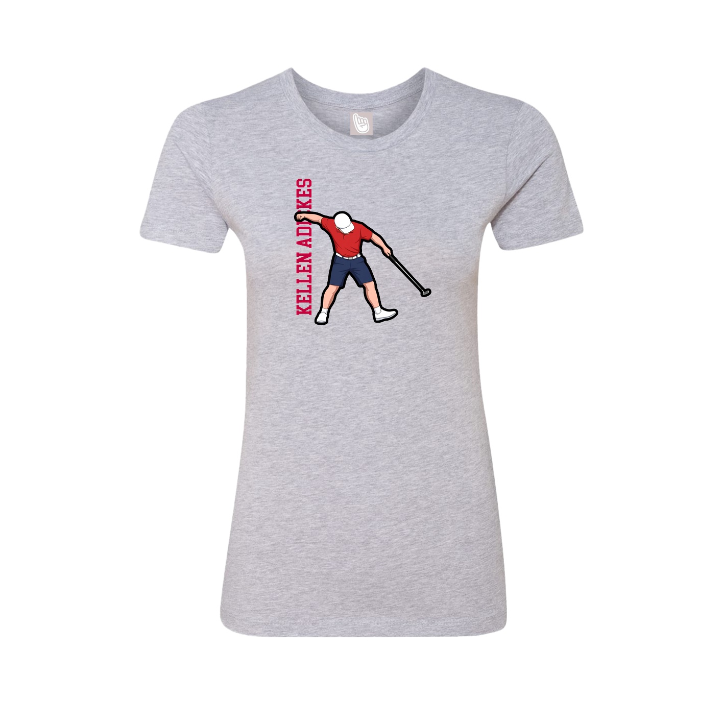 Womens Tee — Name Vertical in Grey