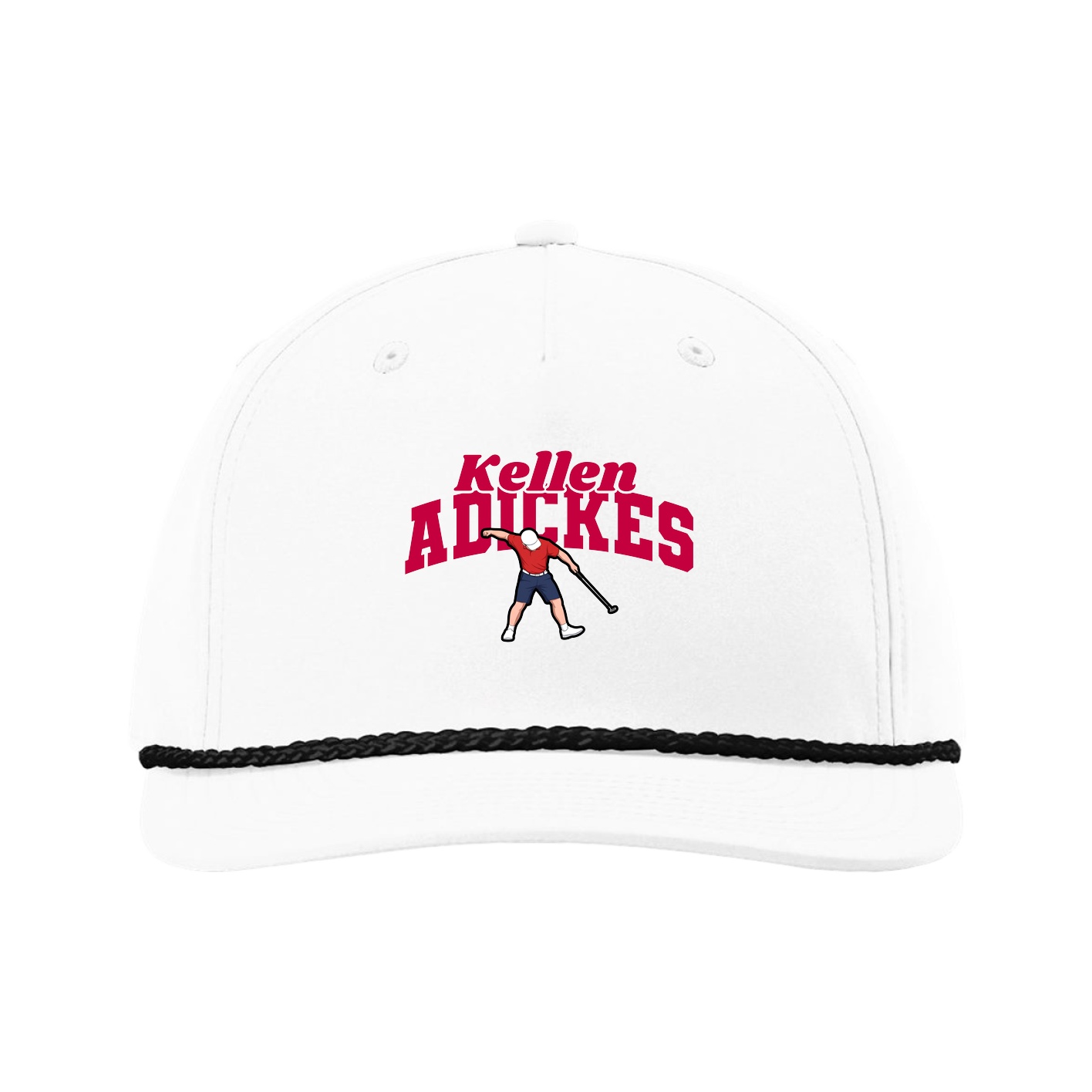 Five-Panel Classic Rope Cap — Signature Arch in White