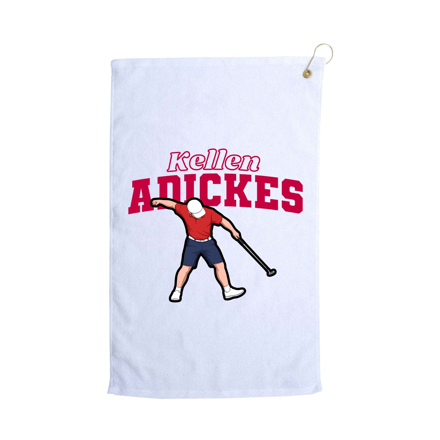 Golf Towel — Name Arch in White