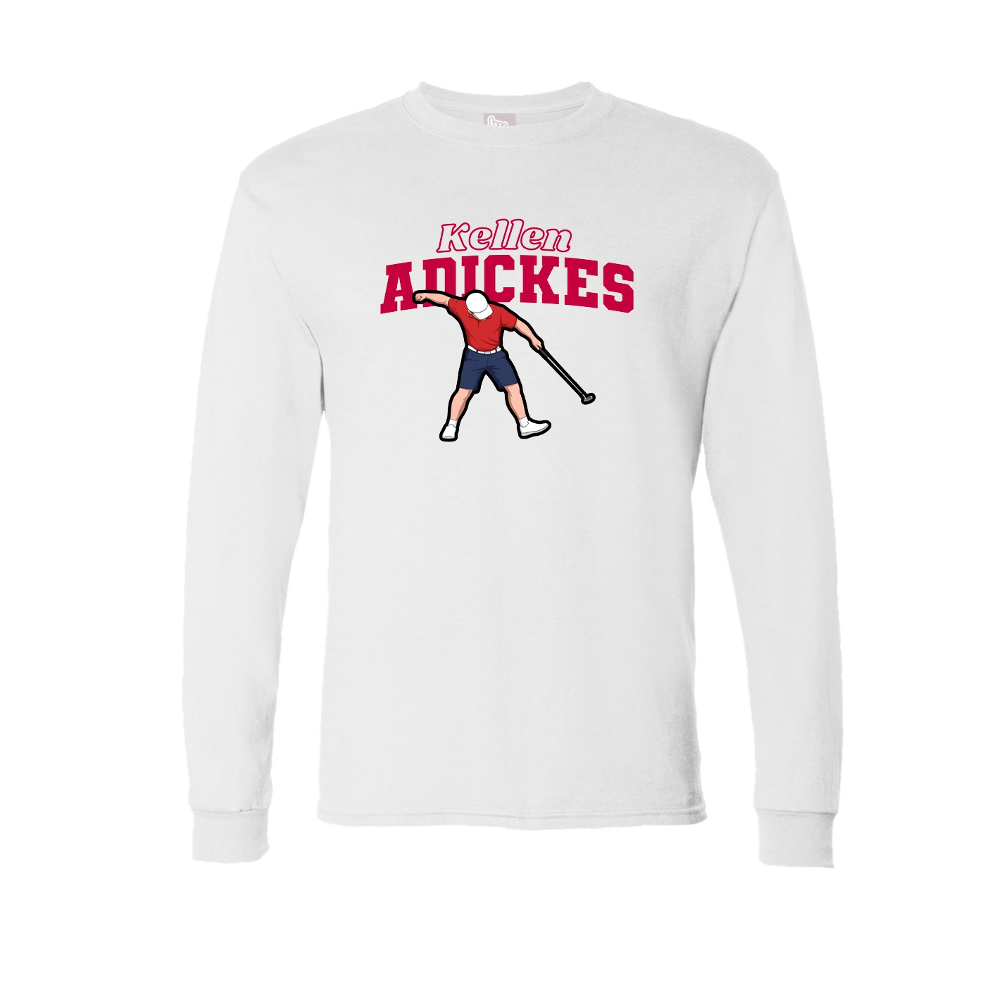 Long Sleeve Tee — Name Arch in White
