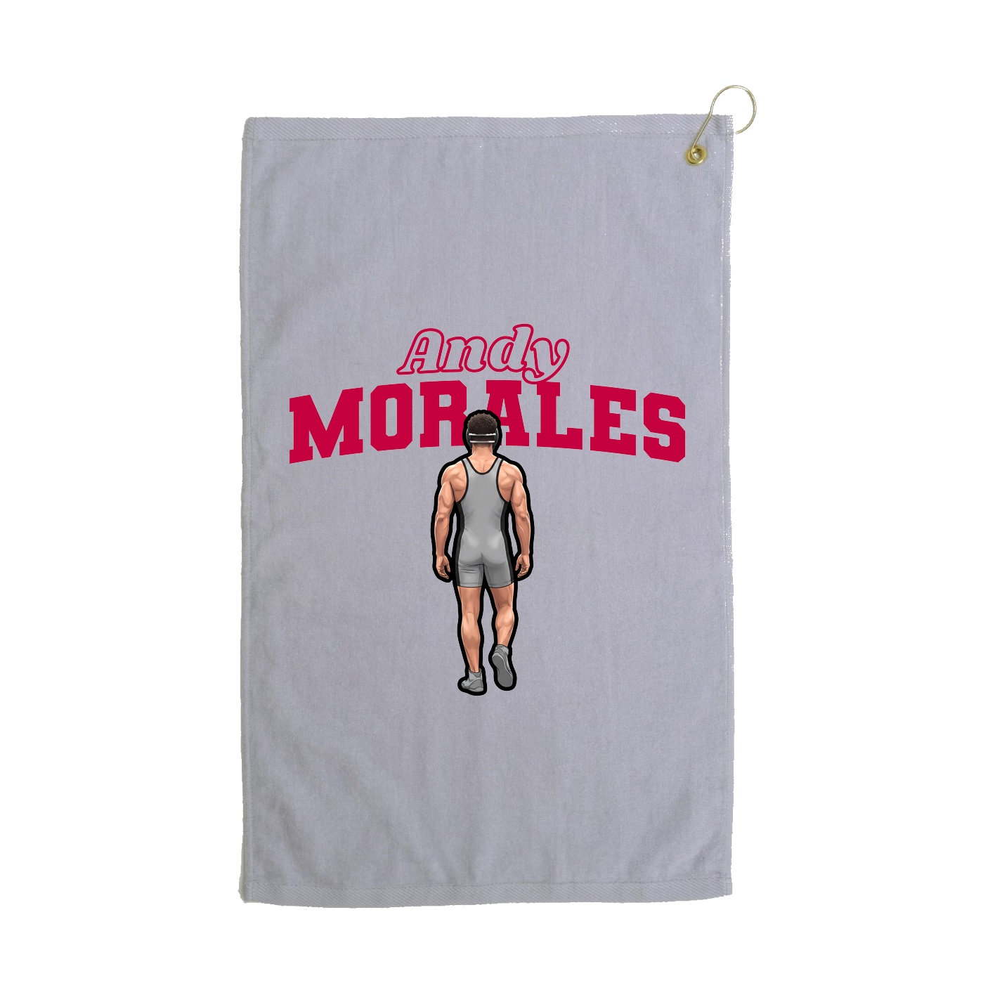 Golf Towel — Name Arch in Grey