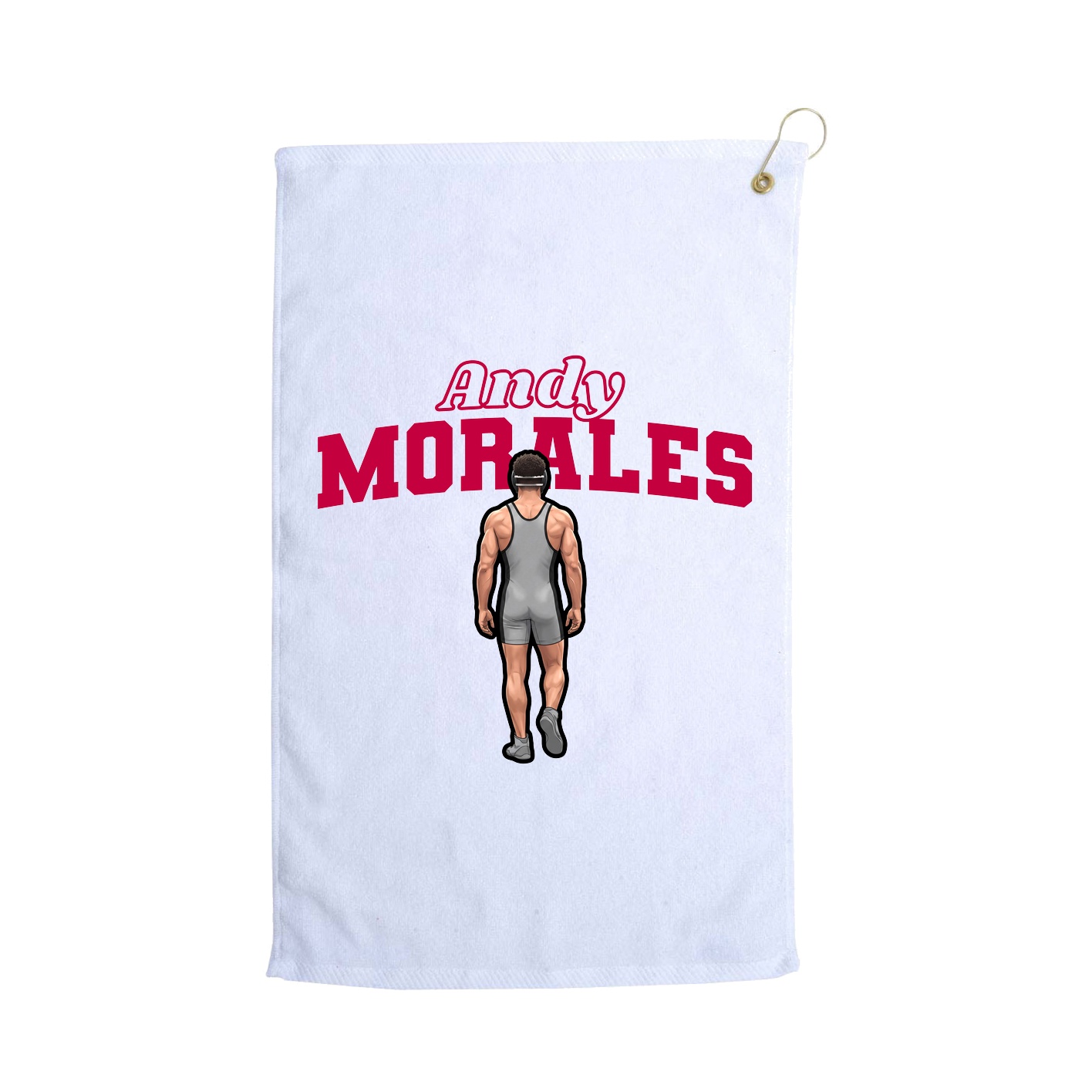 Golf Towel — Name Arch in White