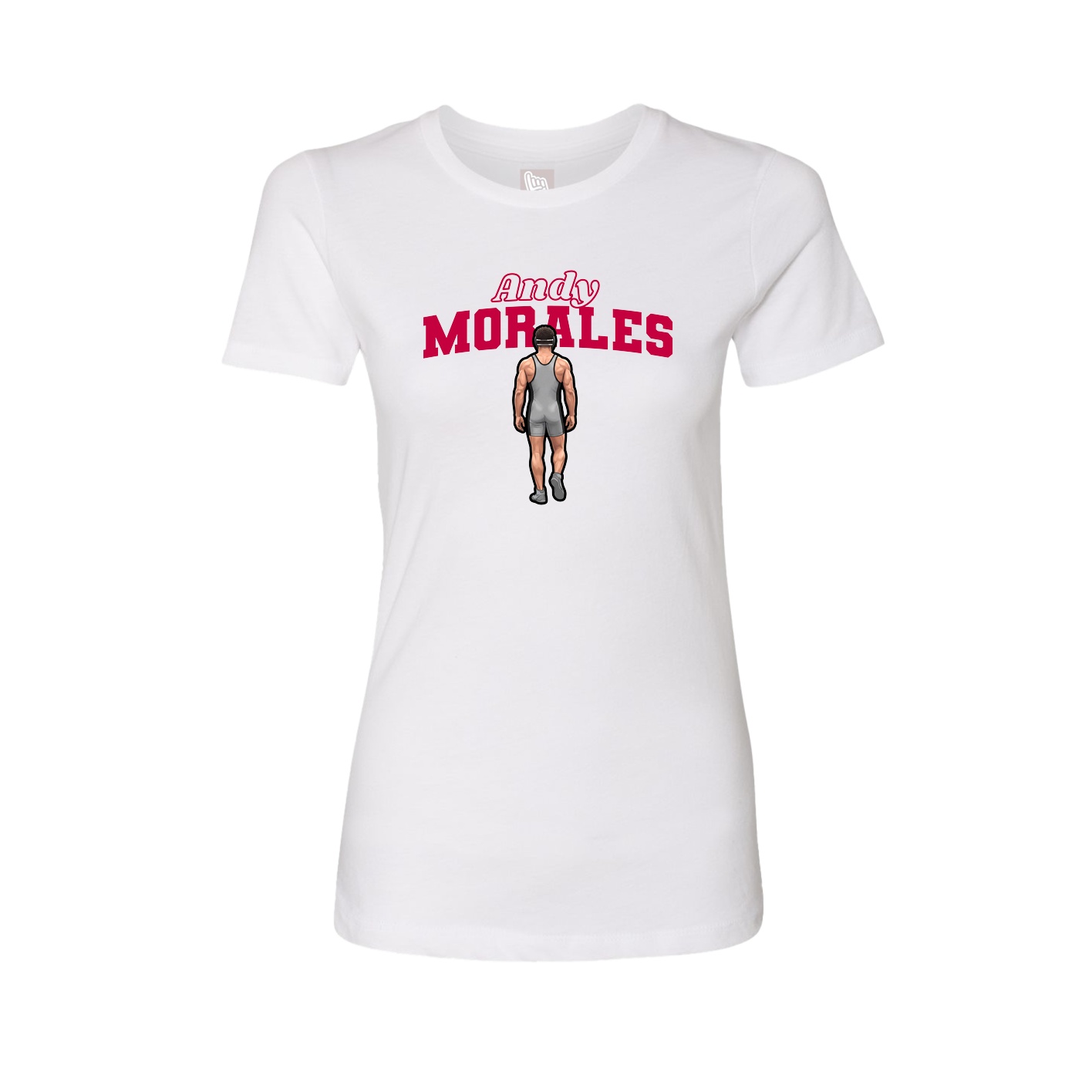 Fitted Women's Tee — Name Arch in White