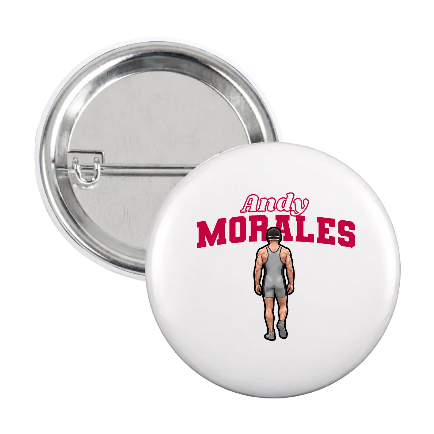 Game Day Button — Name Arch in White