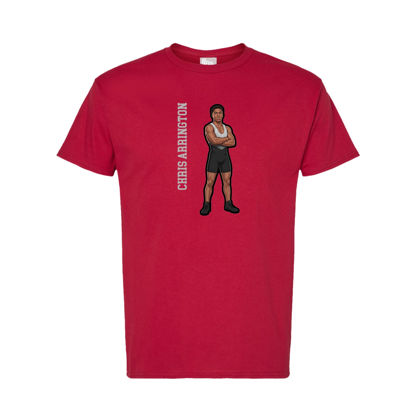 Tee — Name Vertical in Crimson
