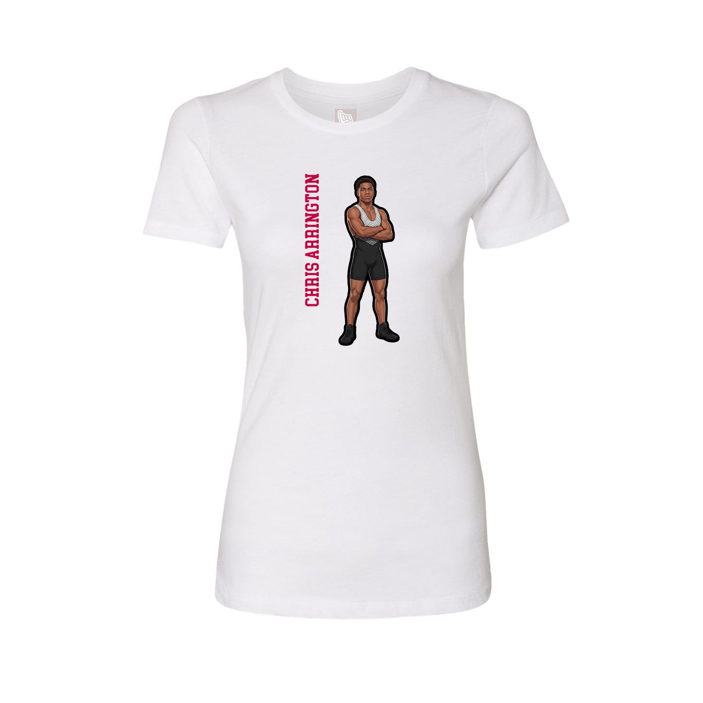 Womens Tee — Name Vertical in White