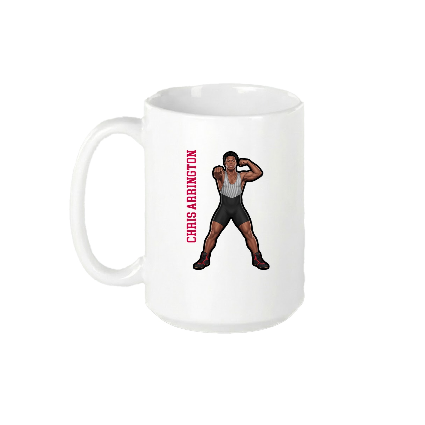 15oz Coffee Mug — Name Vertical in White