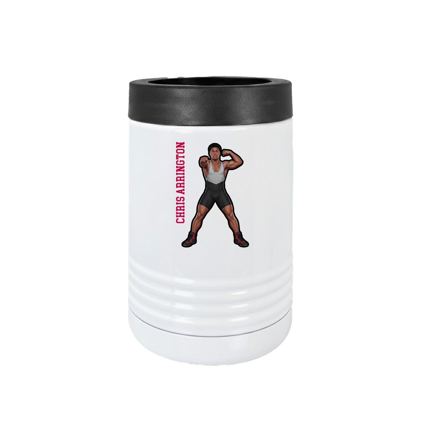 Beverage Holder — Name Vertical in White