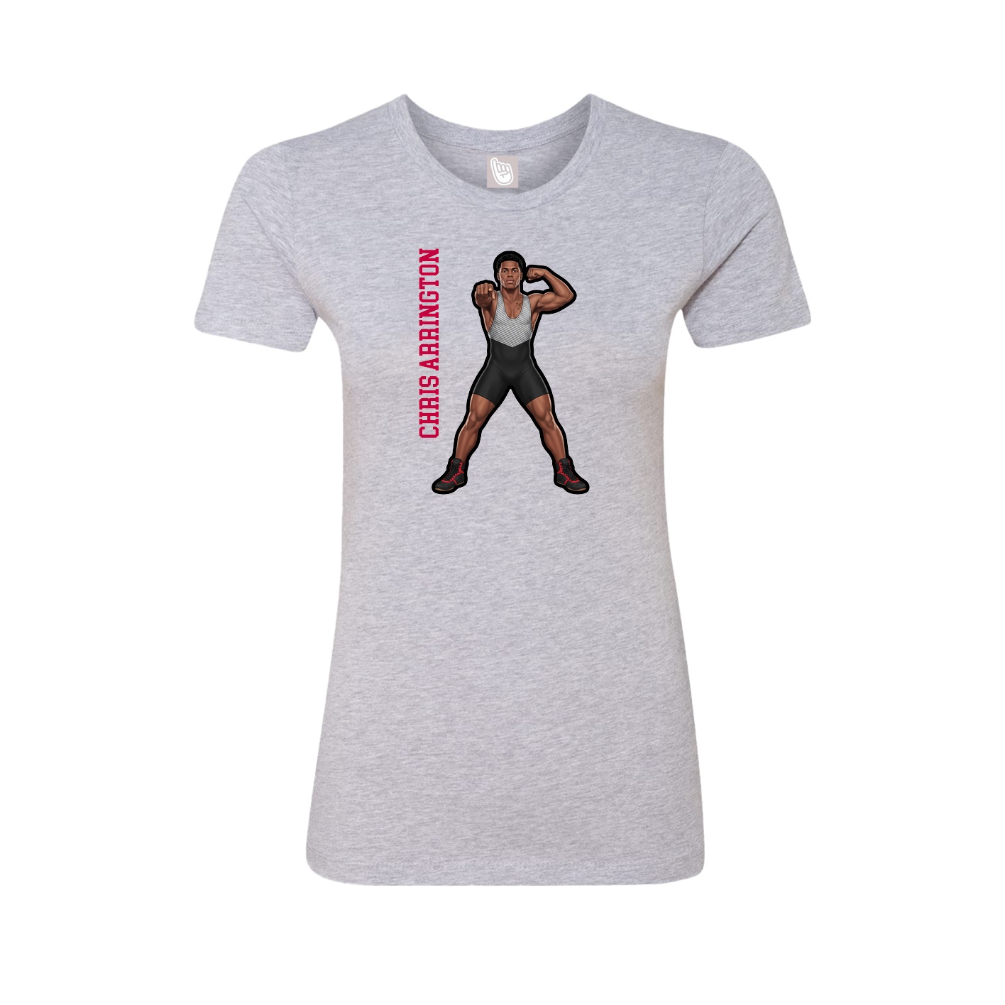 Womens Tee — Name Vertical in Grey