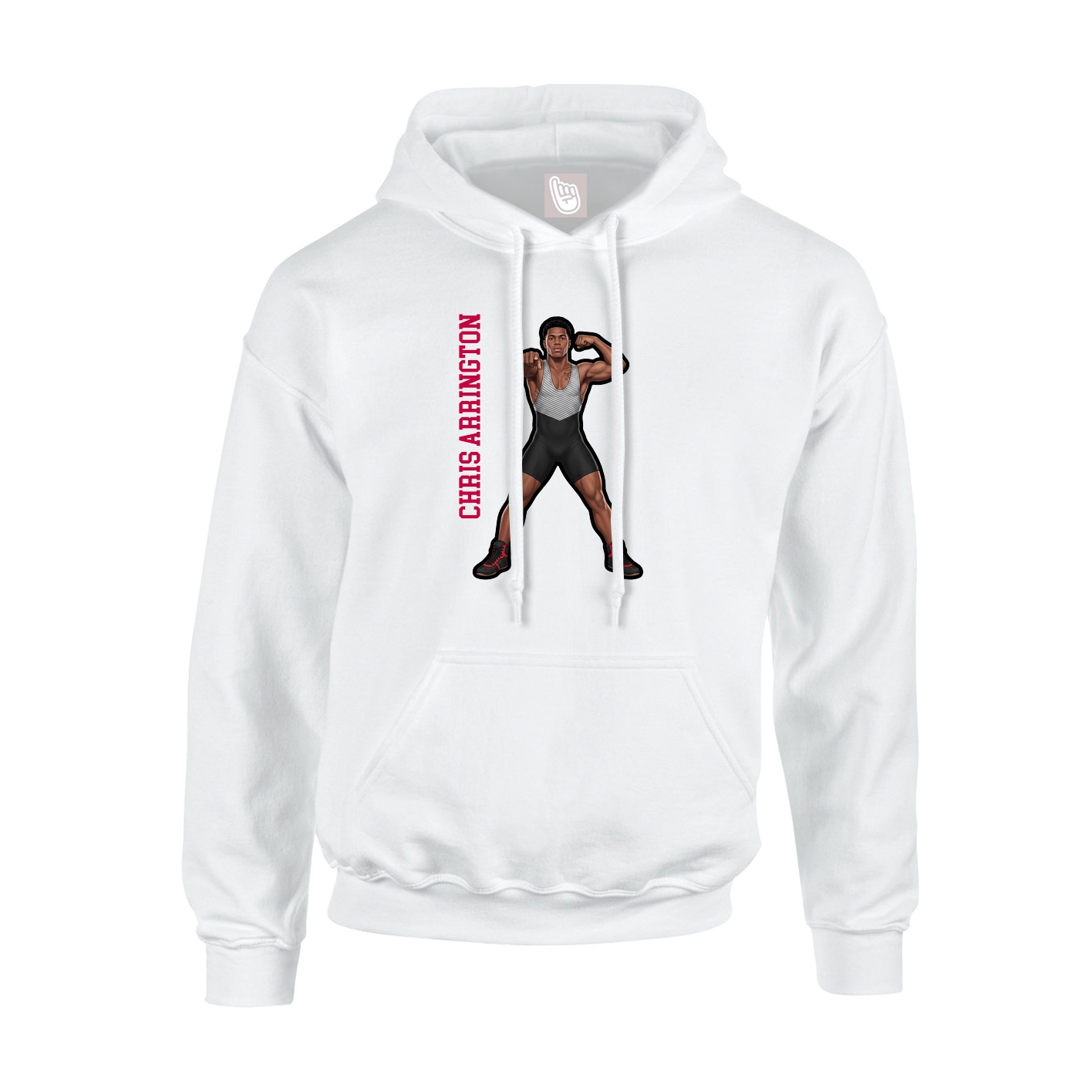 Youth Hoodie — Name Vertical in White