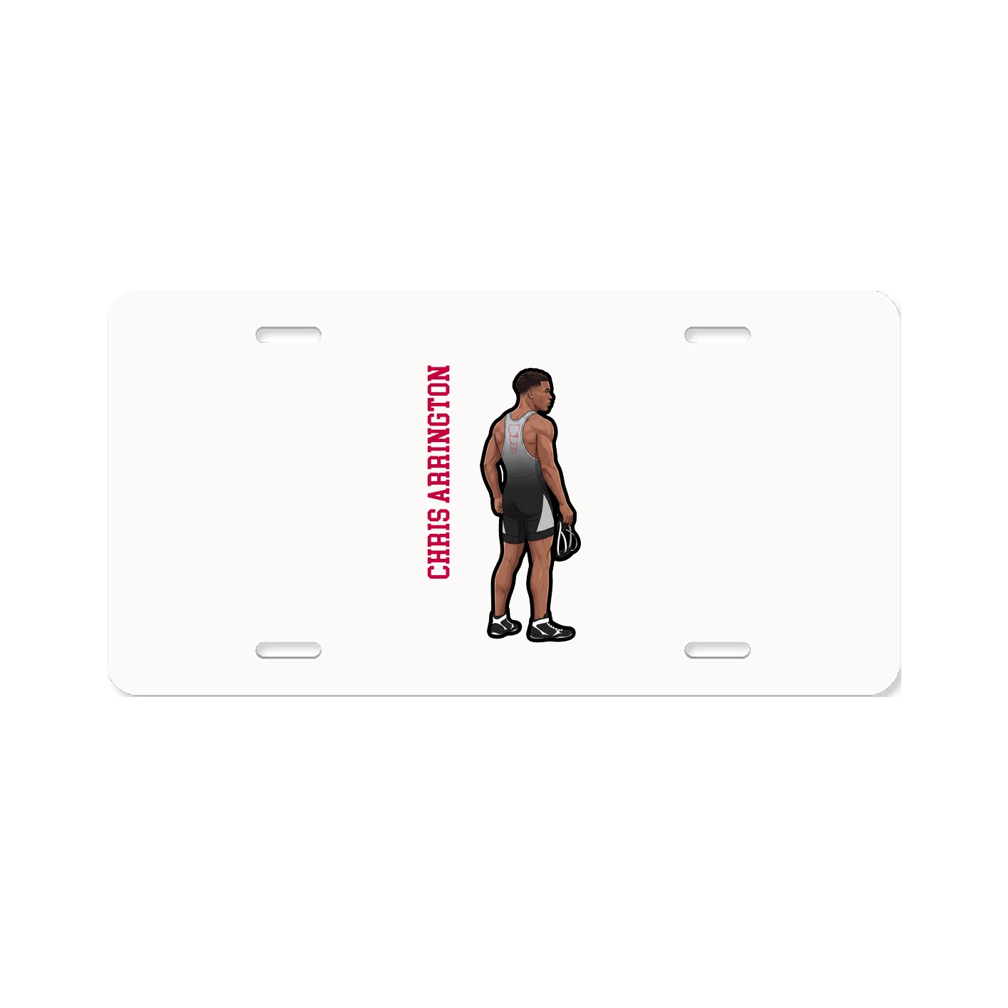 License Plate — Name Vertical in Classic