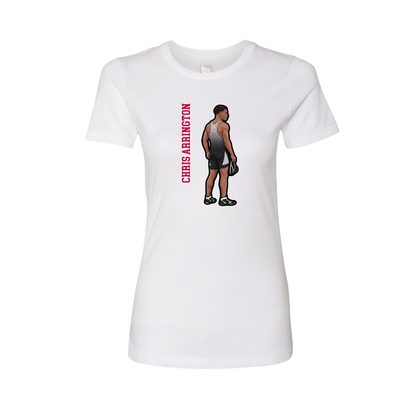 Womens Tee — Name Vertical in White