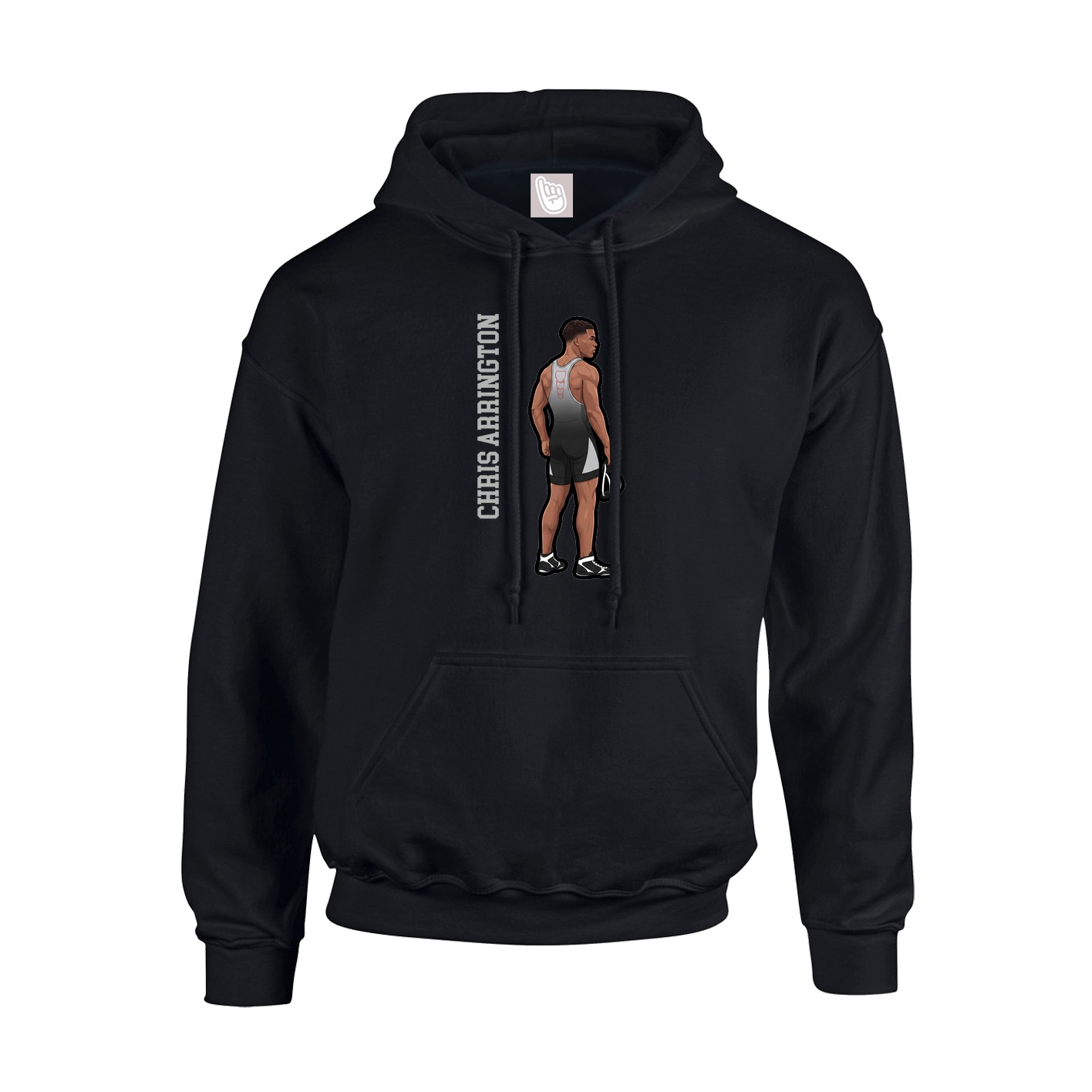 Youth Hoodie — Name Vertical in Black