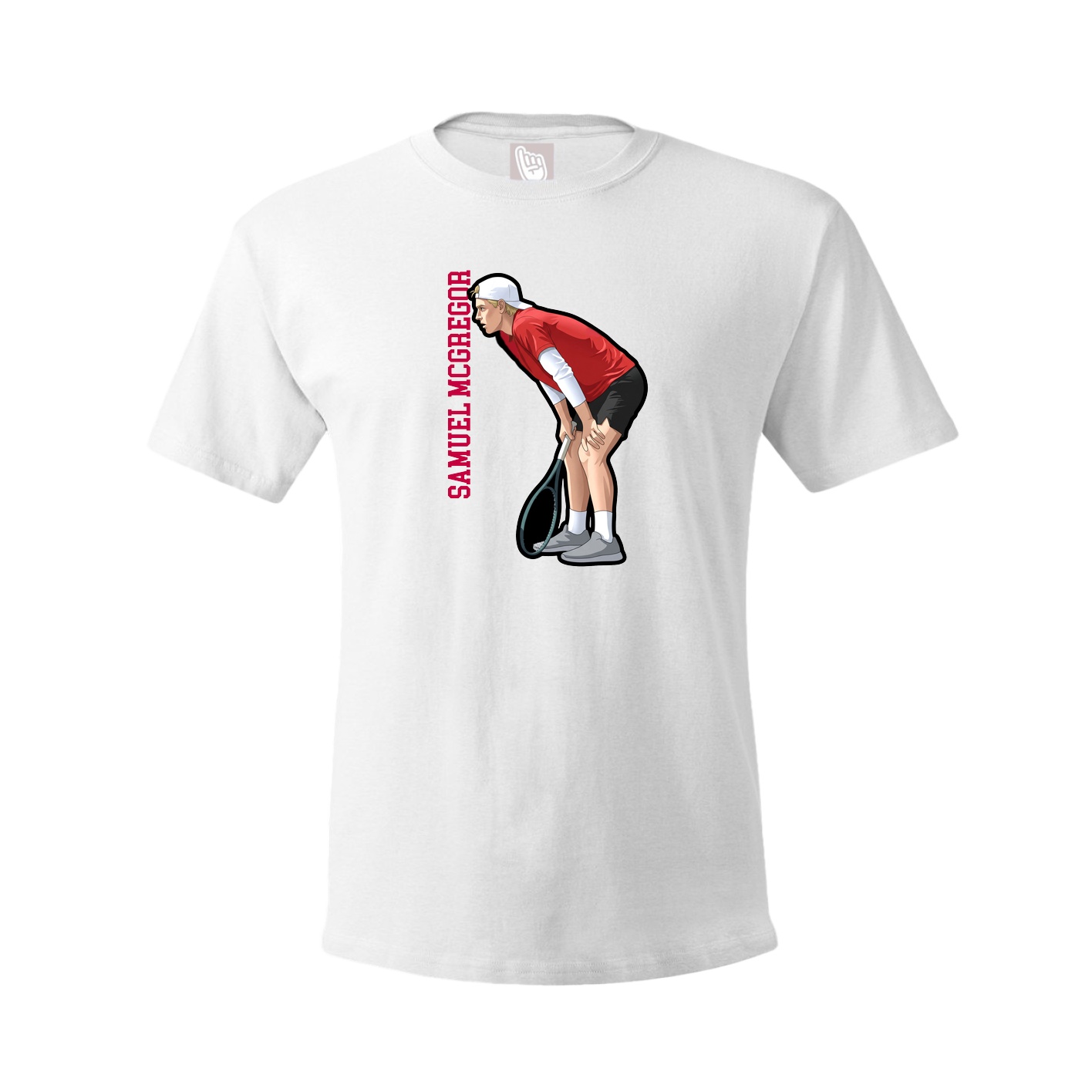 Youth Tee — Name Vertical in White