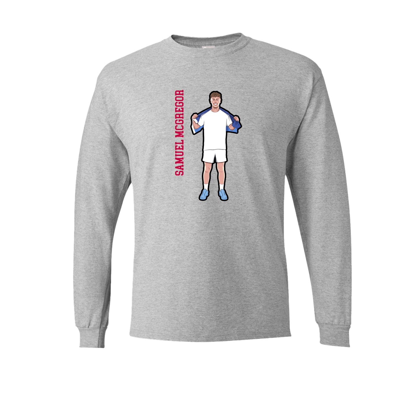Long Sleeve Tee — Name Vertical in Grey