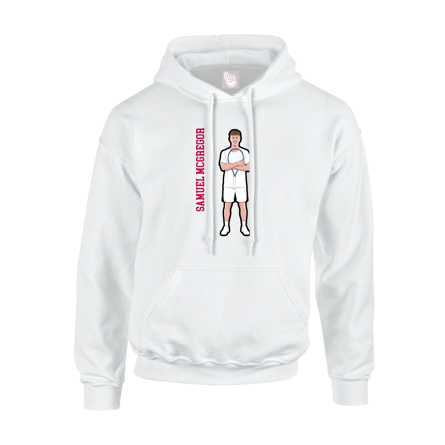 Youth Hoodie — Name Vertical in White