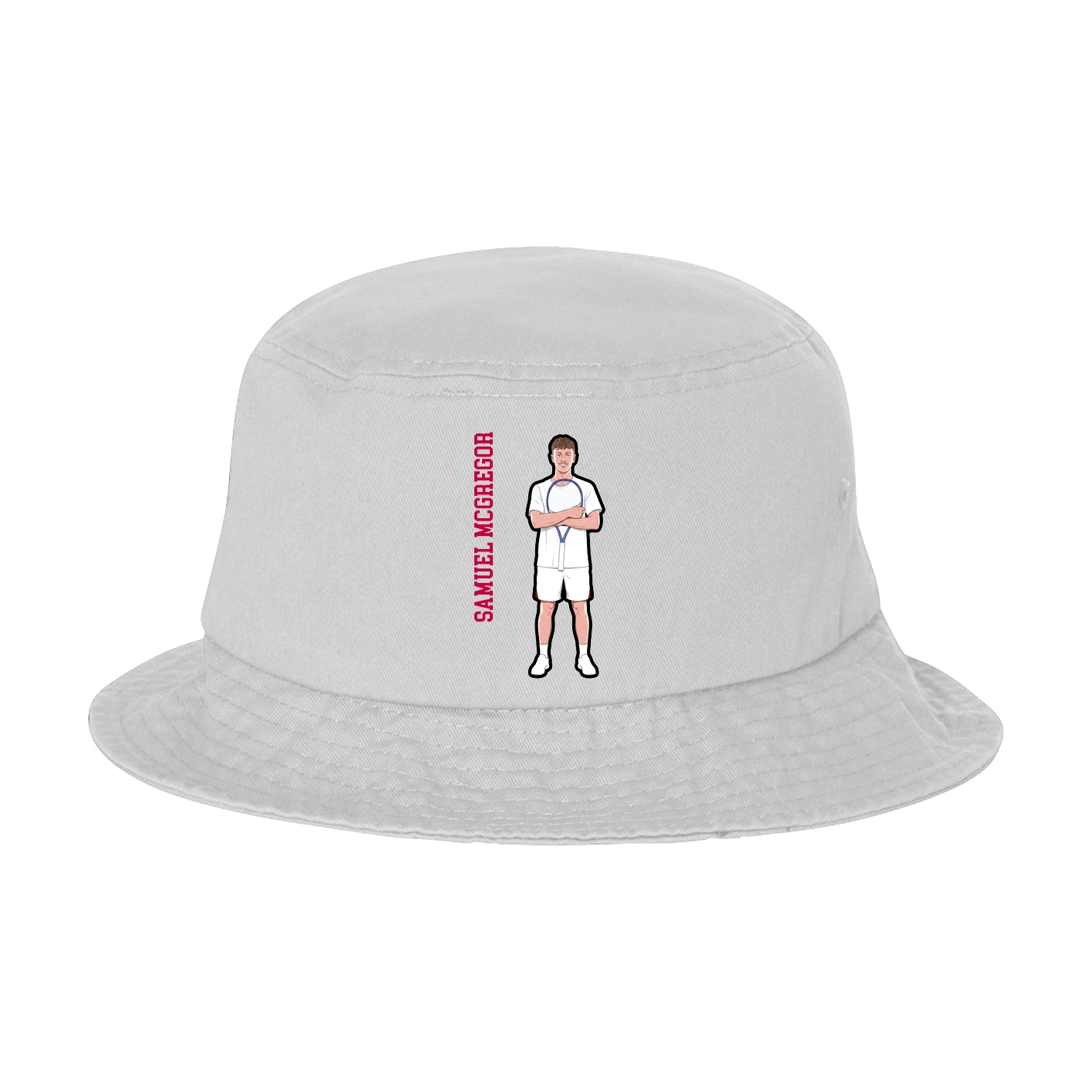 Bucket Cap — Name Vertical in White