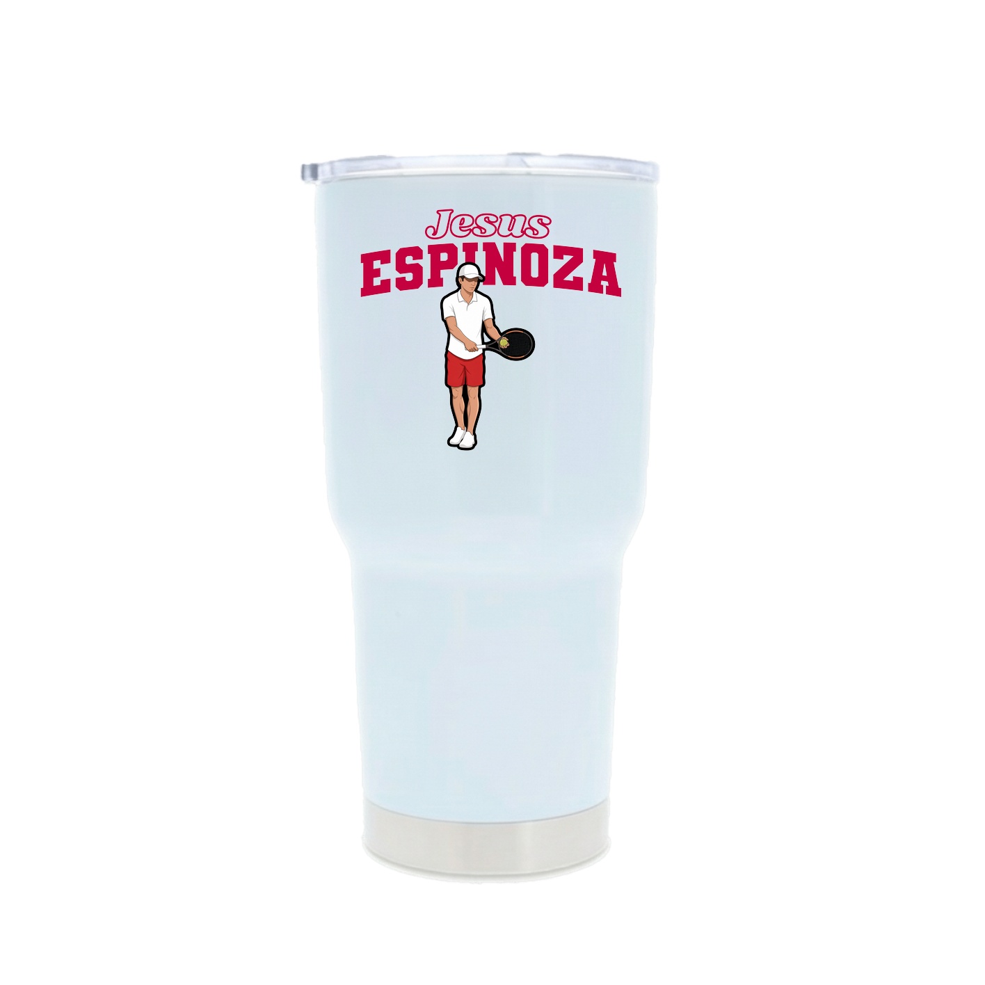 30oz Stainless Steel Tumbler — Name Arch in White