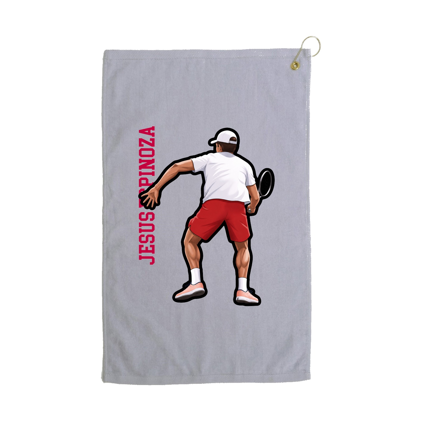 Golf Towel — Name Vertical in Grey
