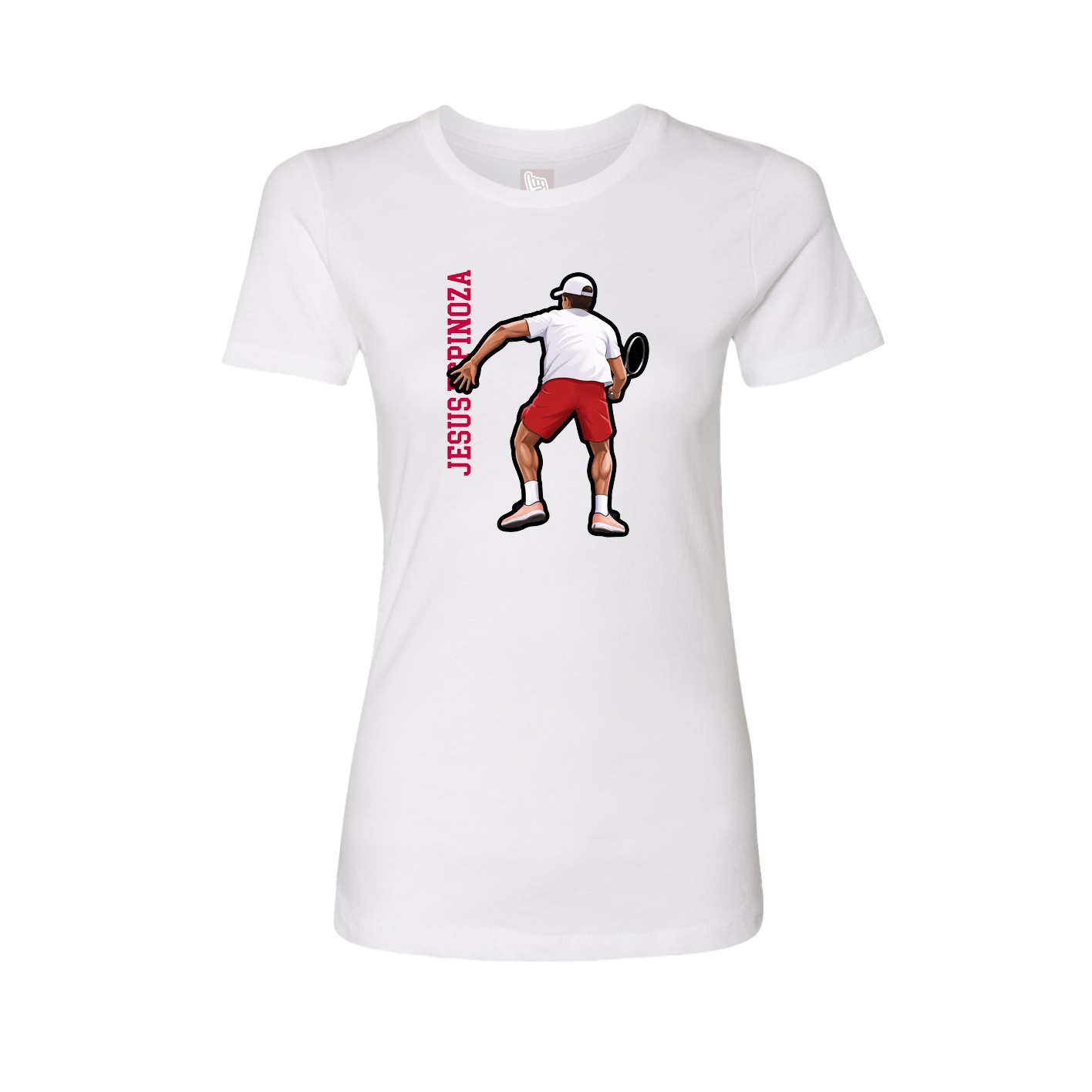 Fitted Women's Tee — Name Vertical in White