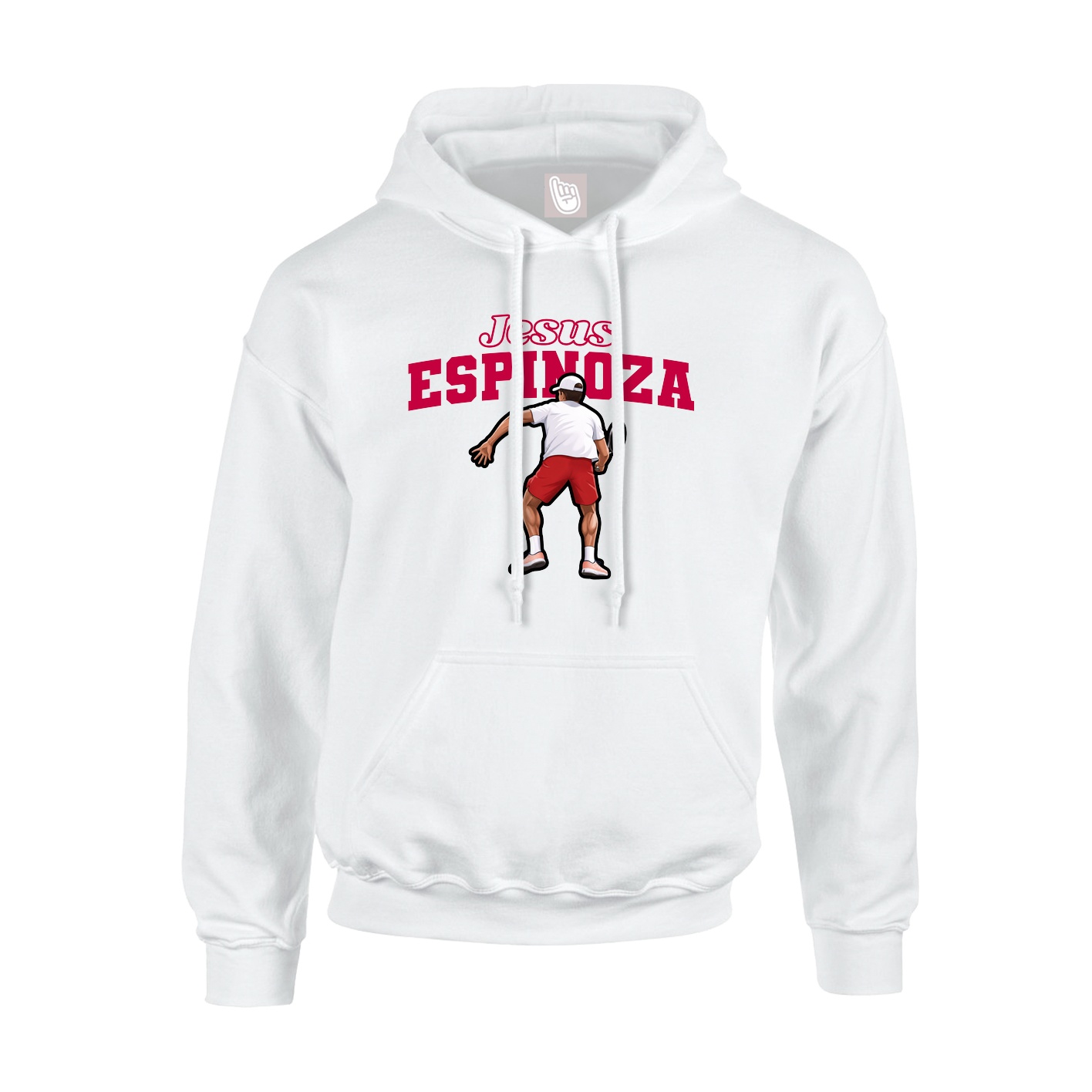 Youth Hoodie — Name Arch in White