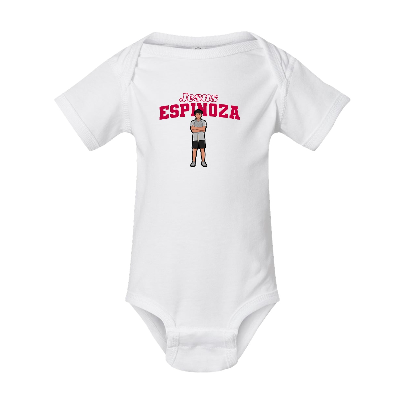 Baby Onesie — Name Arch in White
