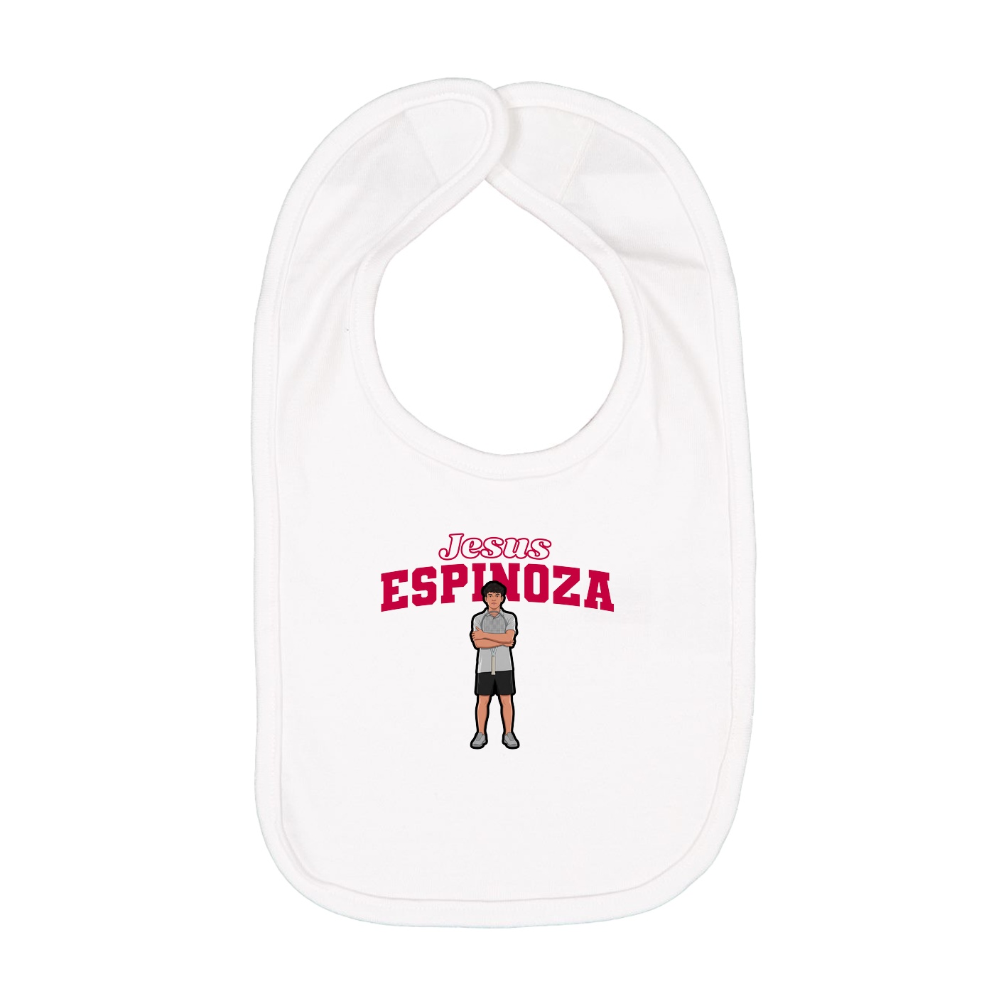 Infant Bib — Name Arch in White
