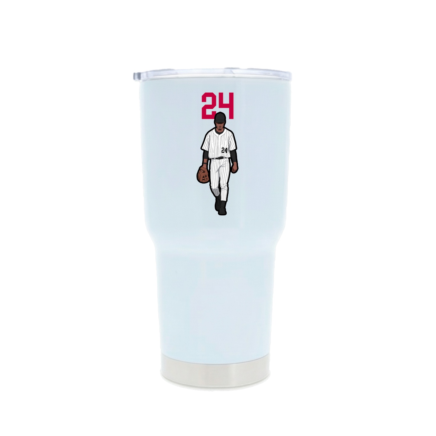 30oz Stainless Steel Tumbler — Number Top in White