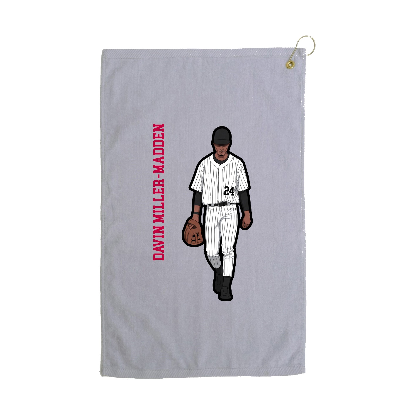 Golf Towel — Name Vertical in Grey
