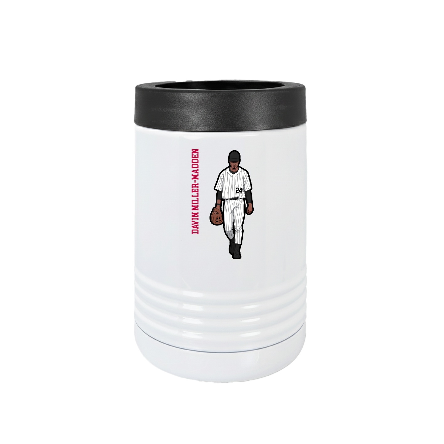 Beverage Holder — Name Vertical in White