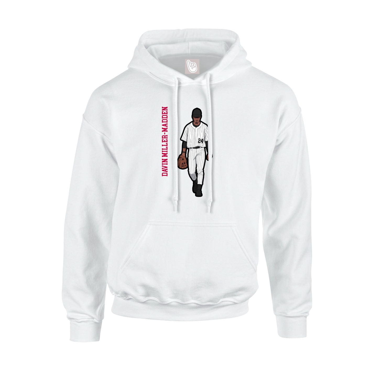 Hoodie — Name Vertical in White