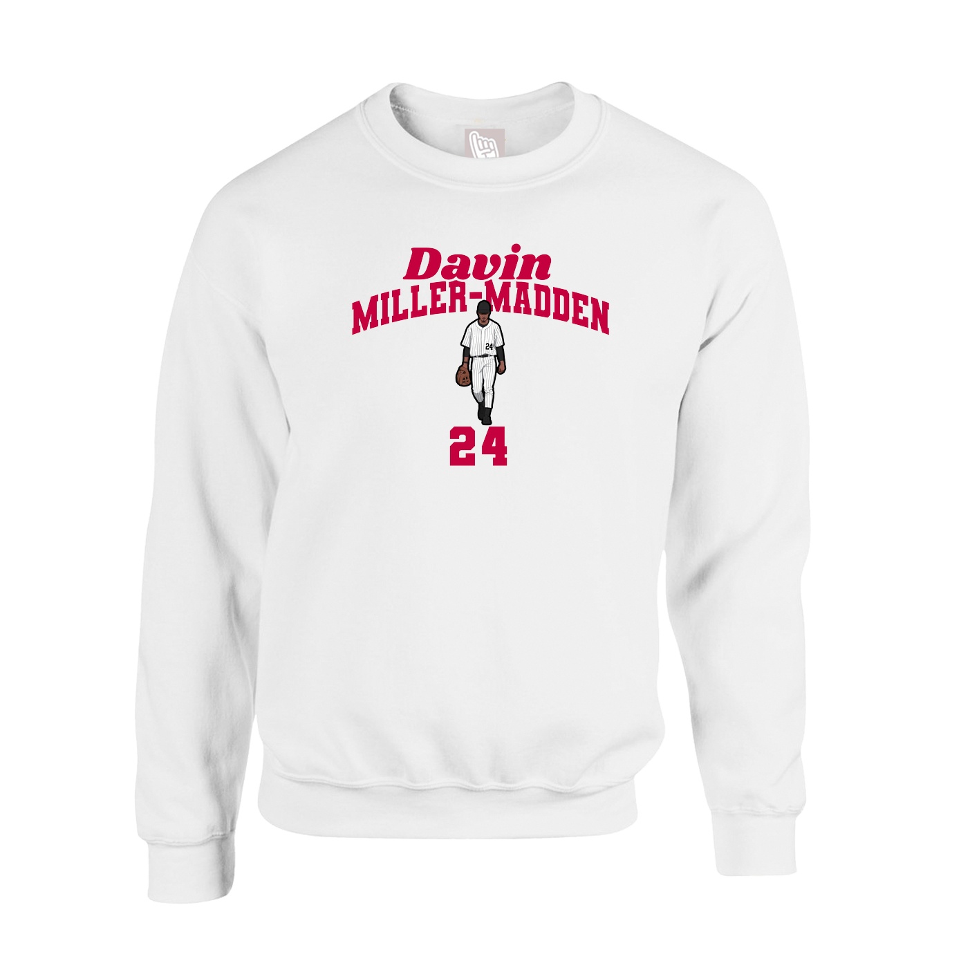 Fleece Crew — Signature Arch in White