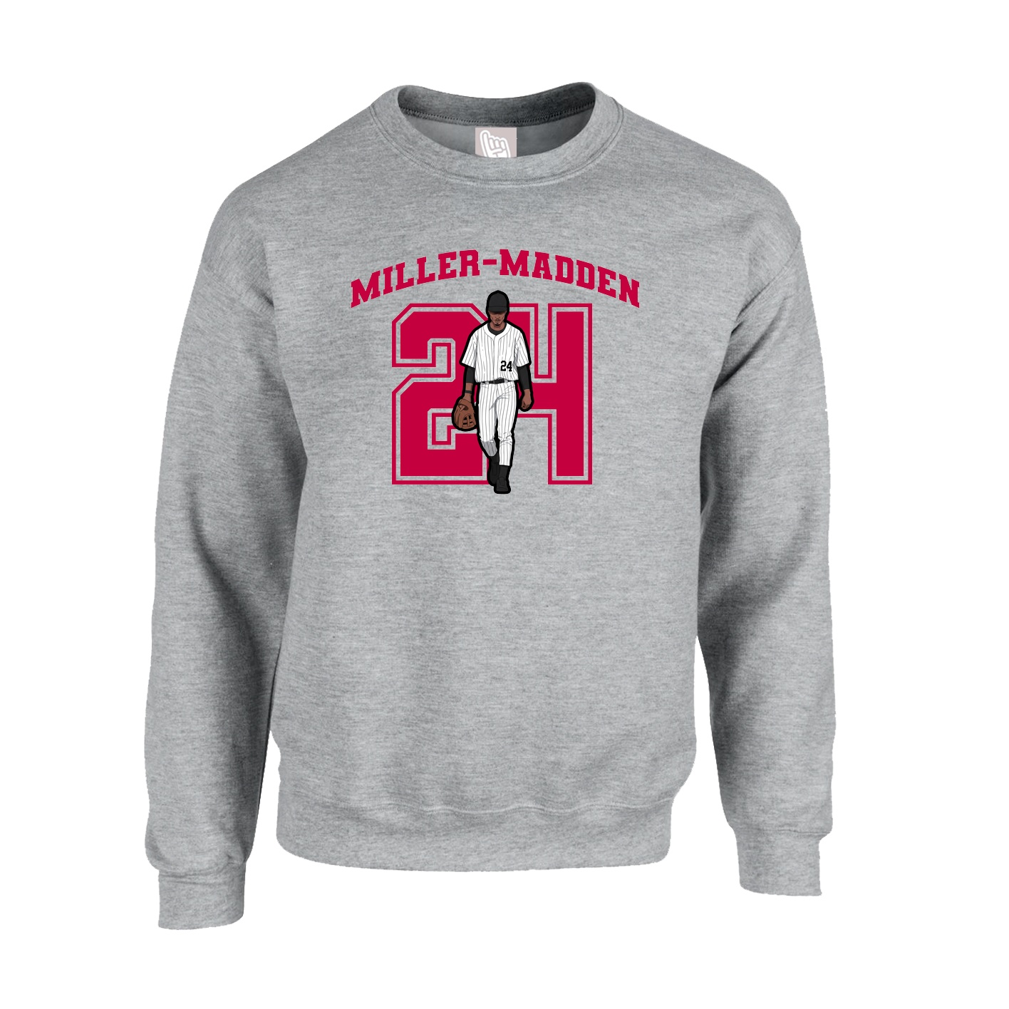 Fleece Crew — Number in Grey