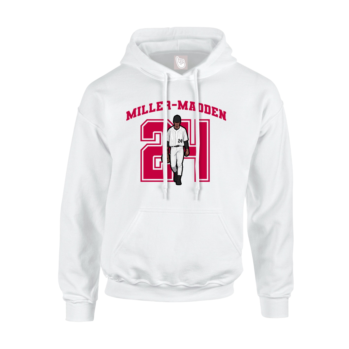 Youth Hoodie — Number in White