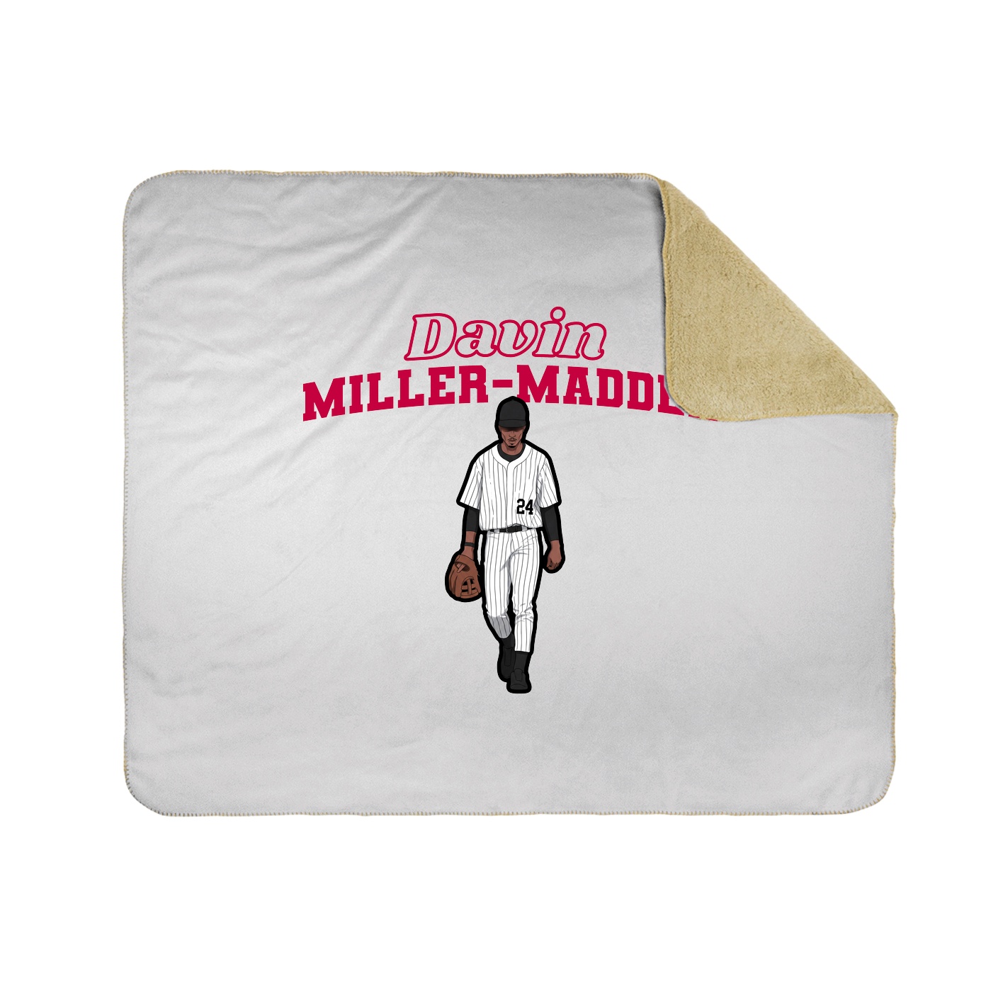 Throw Blanket — Name Arch in White