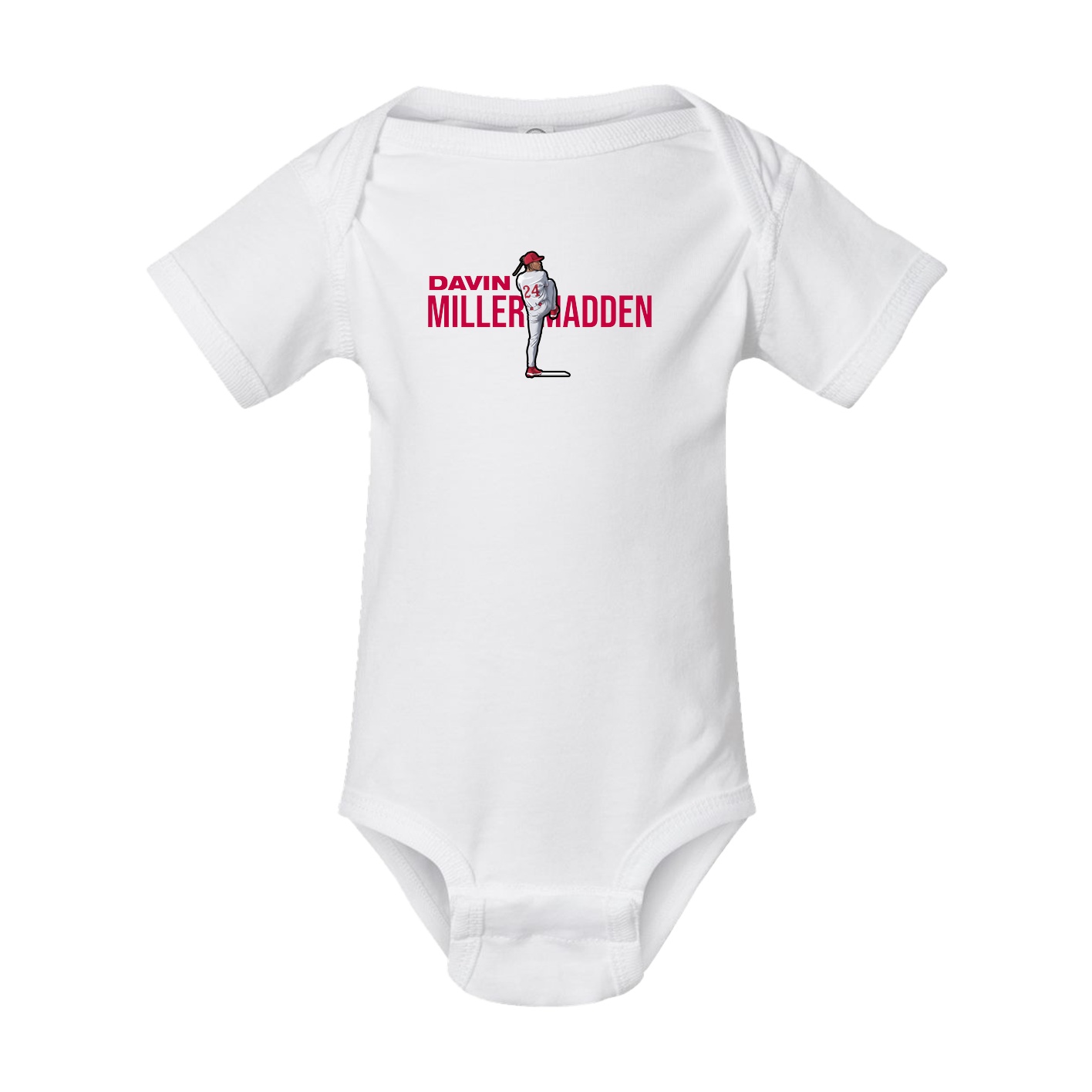 Baby Onesie — Player Name in White