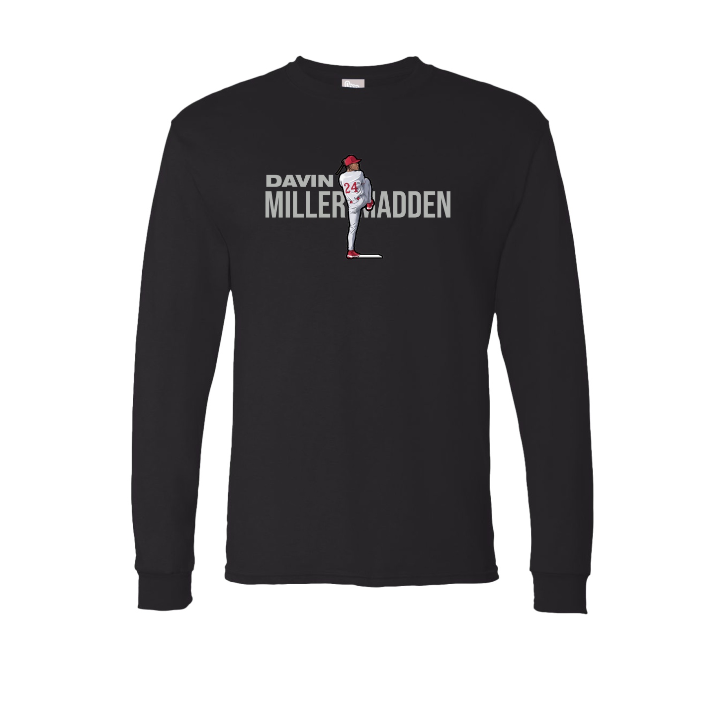Long Sleeve Tee — Player Name in Black