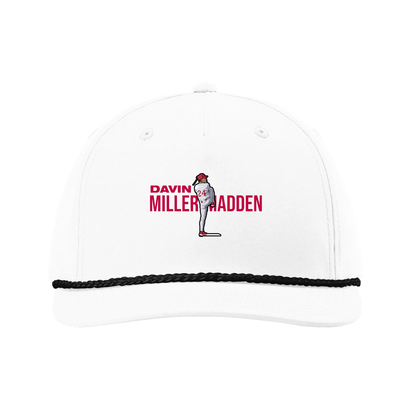 Five-Panel Classic Rope Cap — Player Name in White
