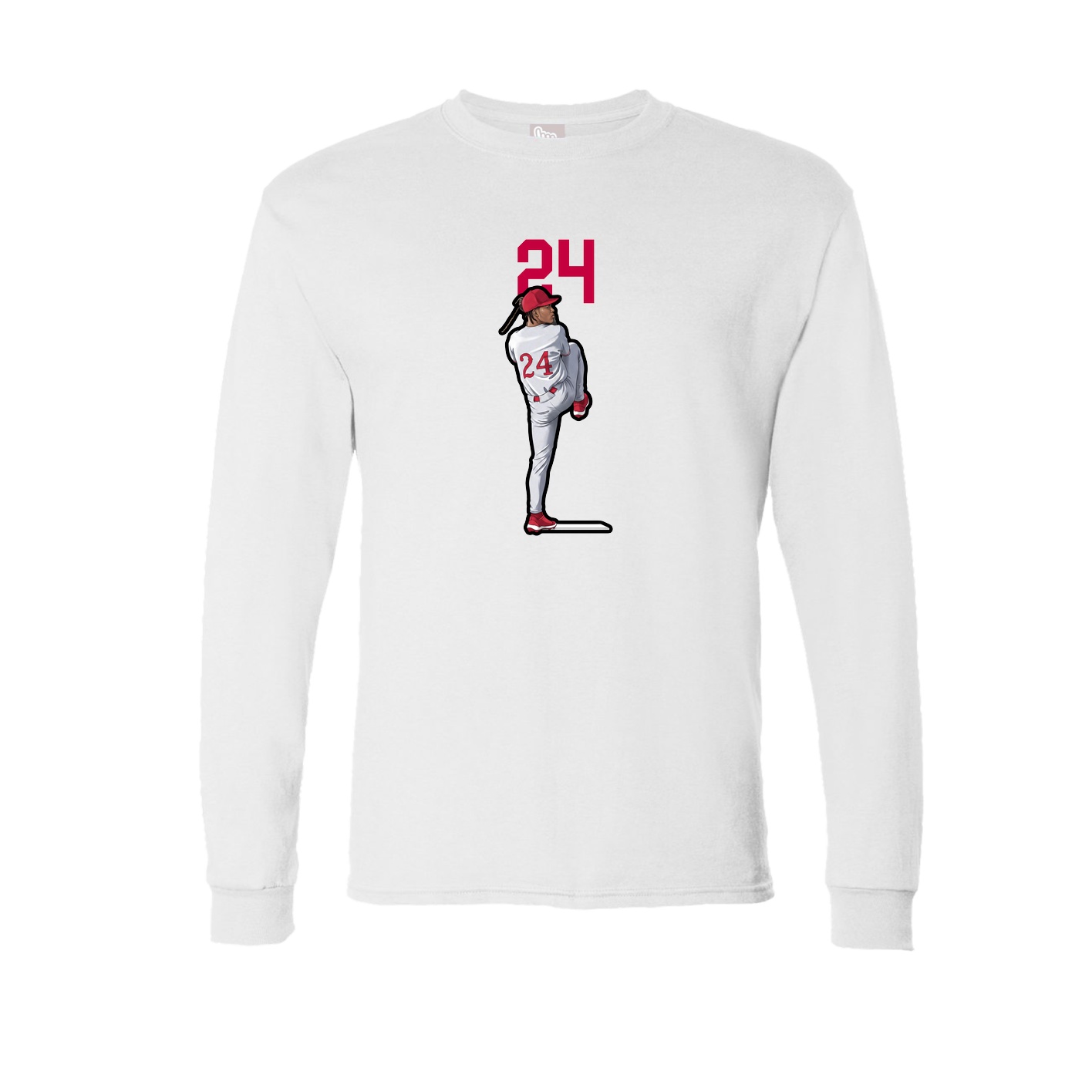 Long Sleeve Tee — Number Top in White
