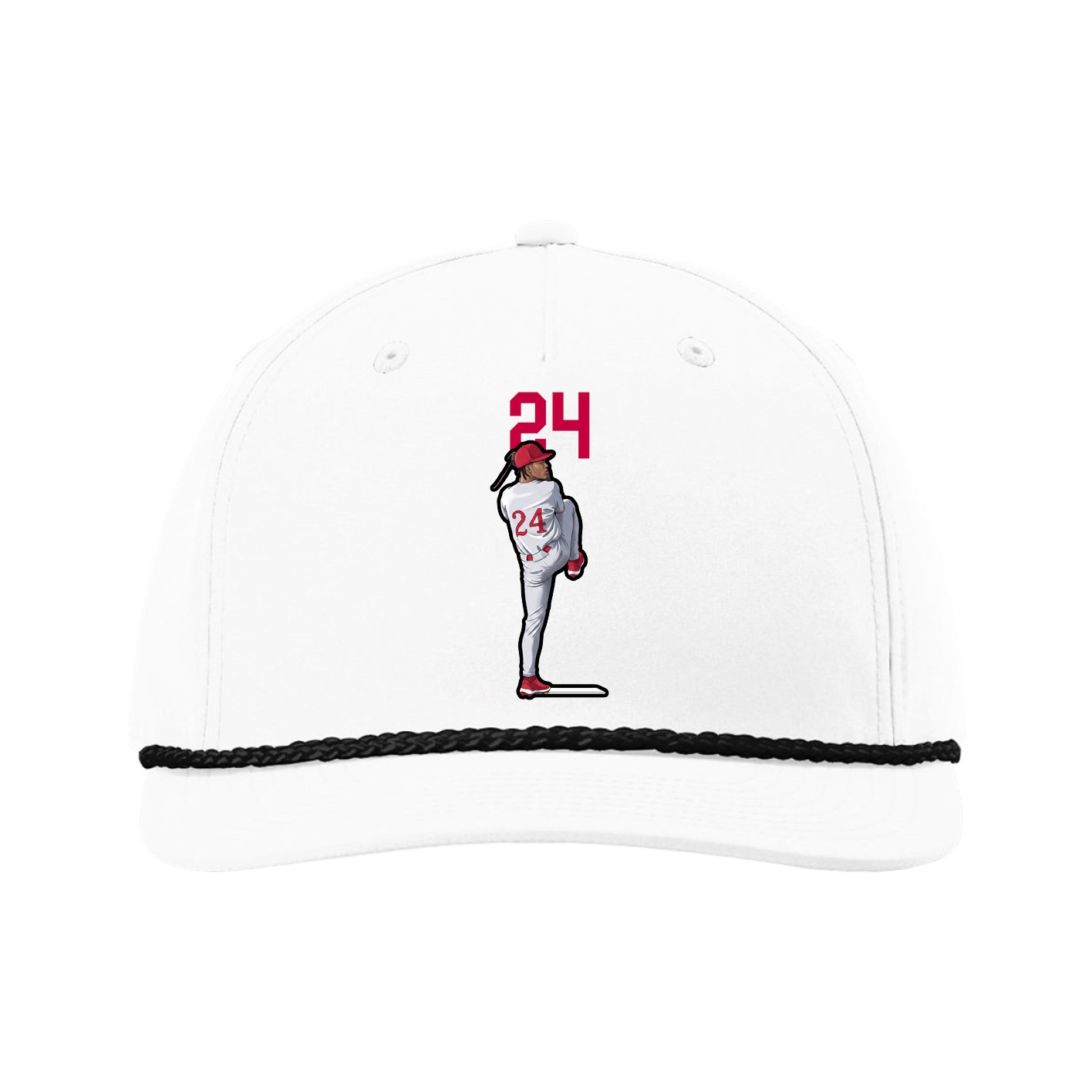 Five-Panel Classic Rope Cap — Number Top in White