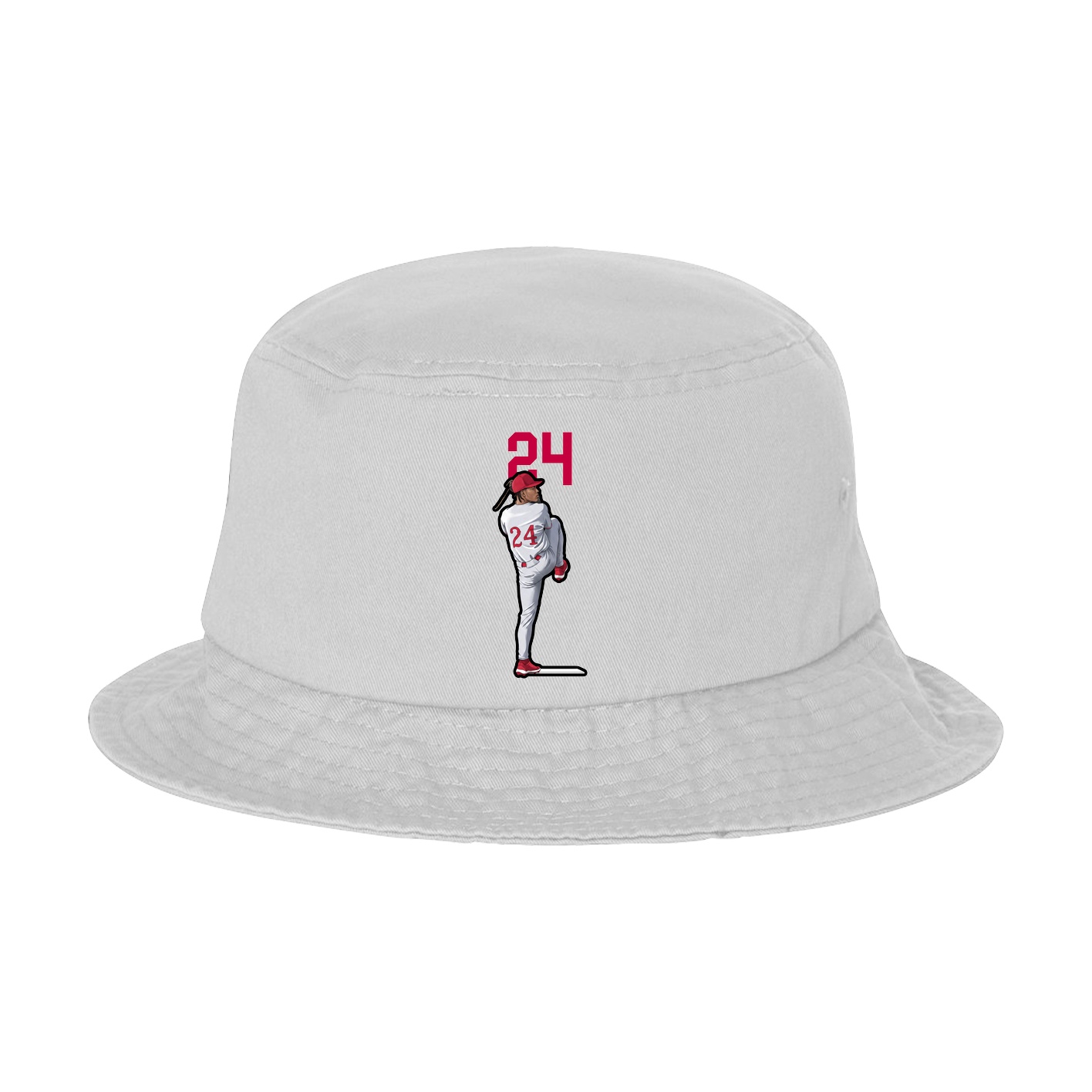 Bucket Cap — Number Top in White