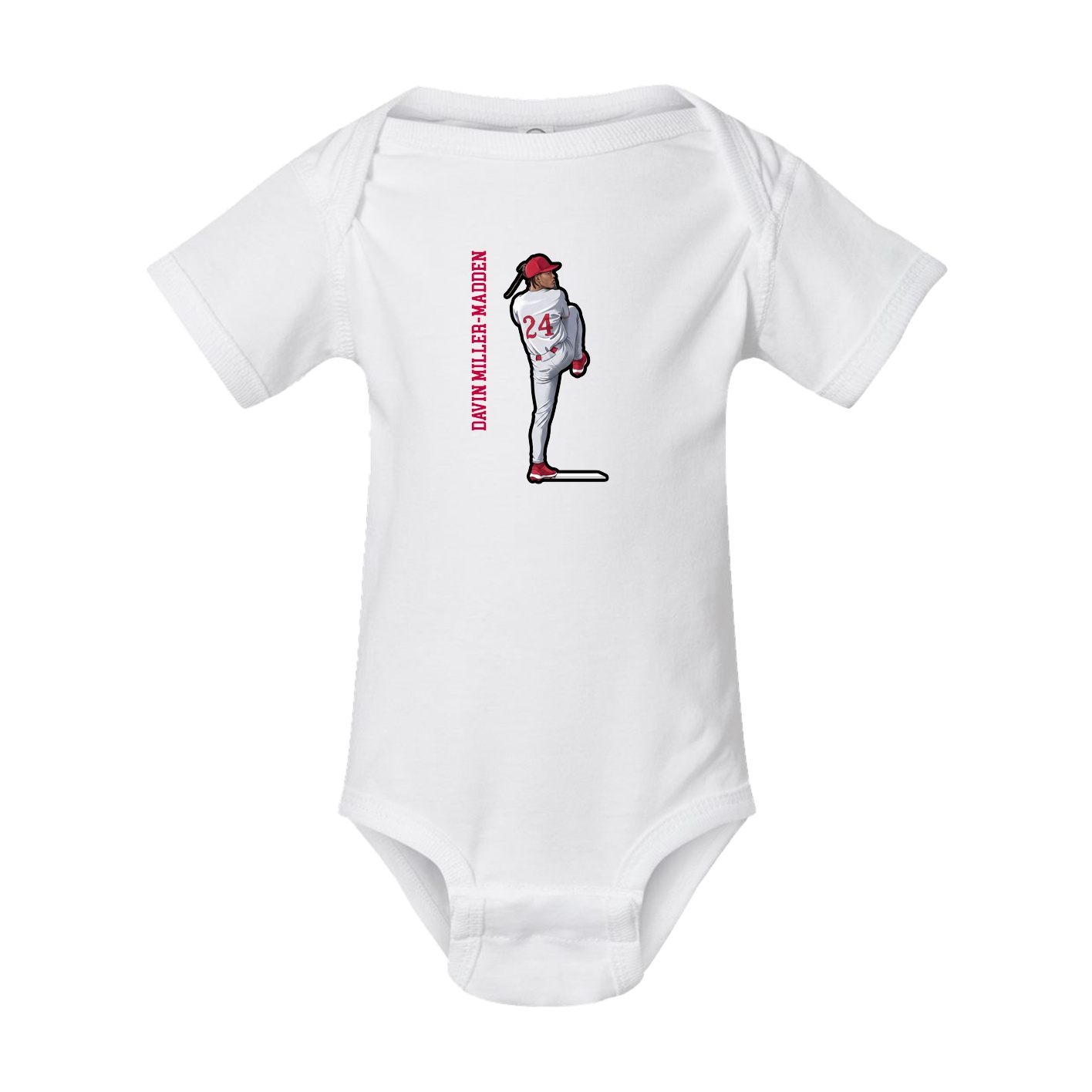 Baby Onesie — Name Vertical in White