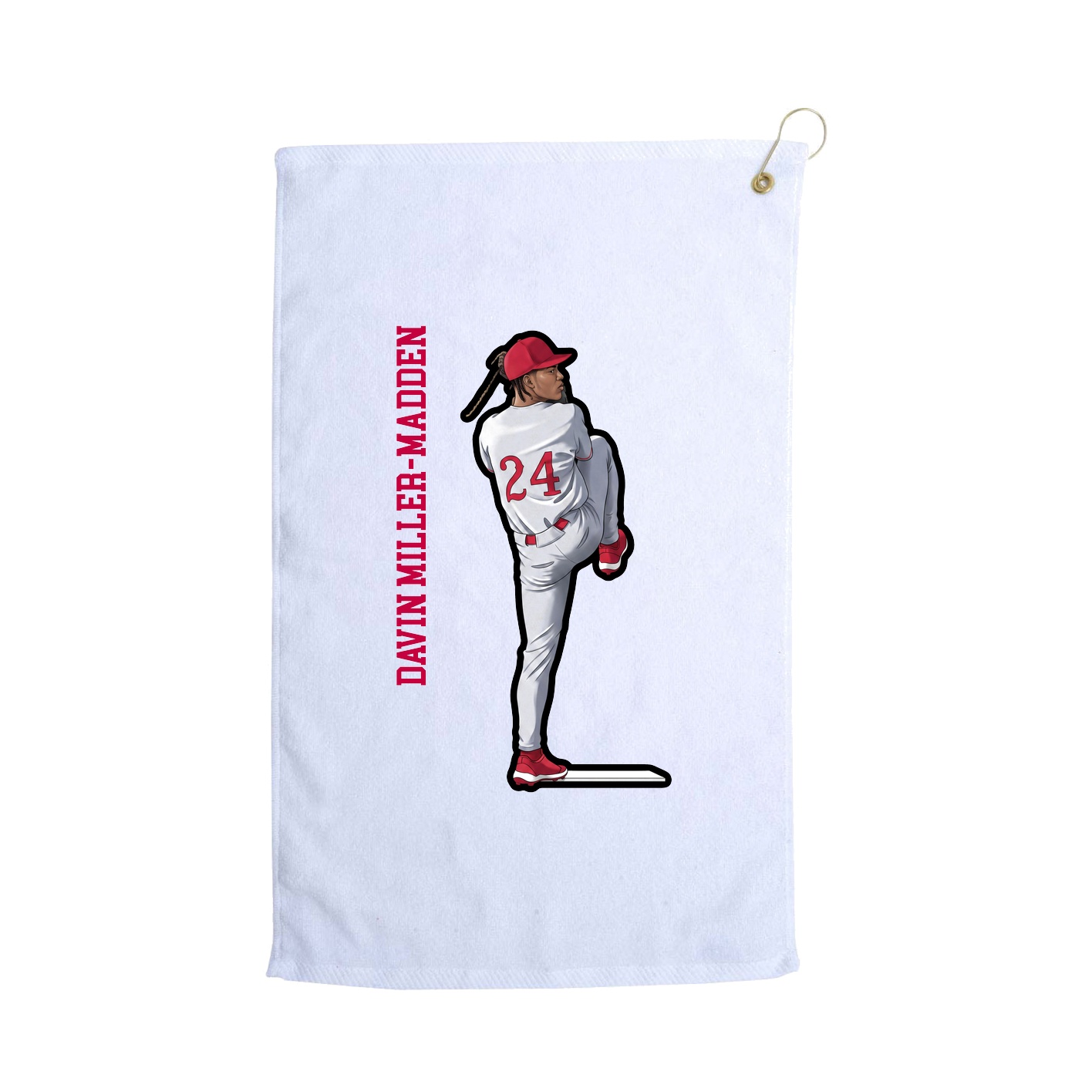 Golf Towel — Name Vertical in White