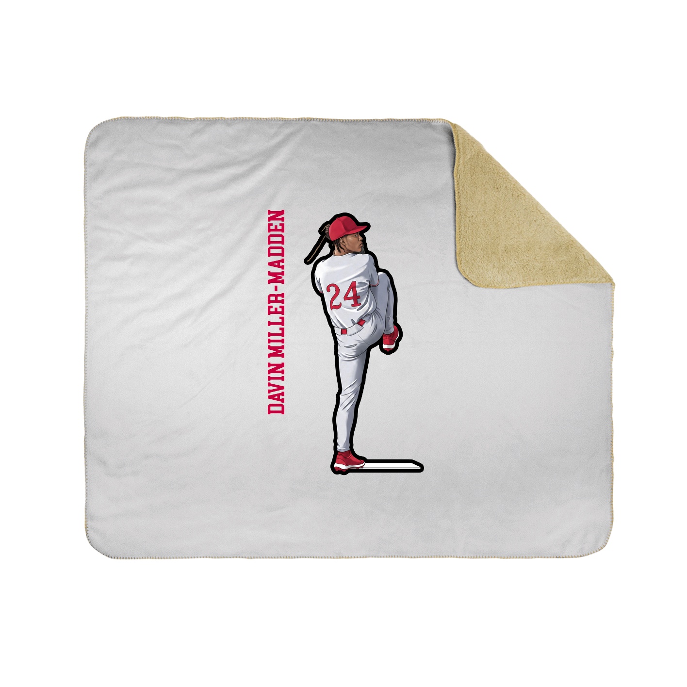 Throw Blanket — Name Vertical in White