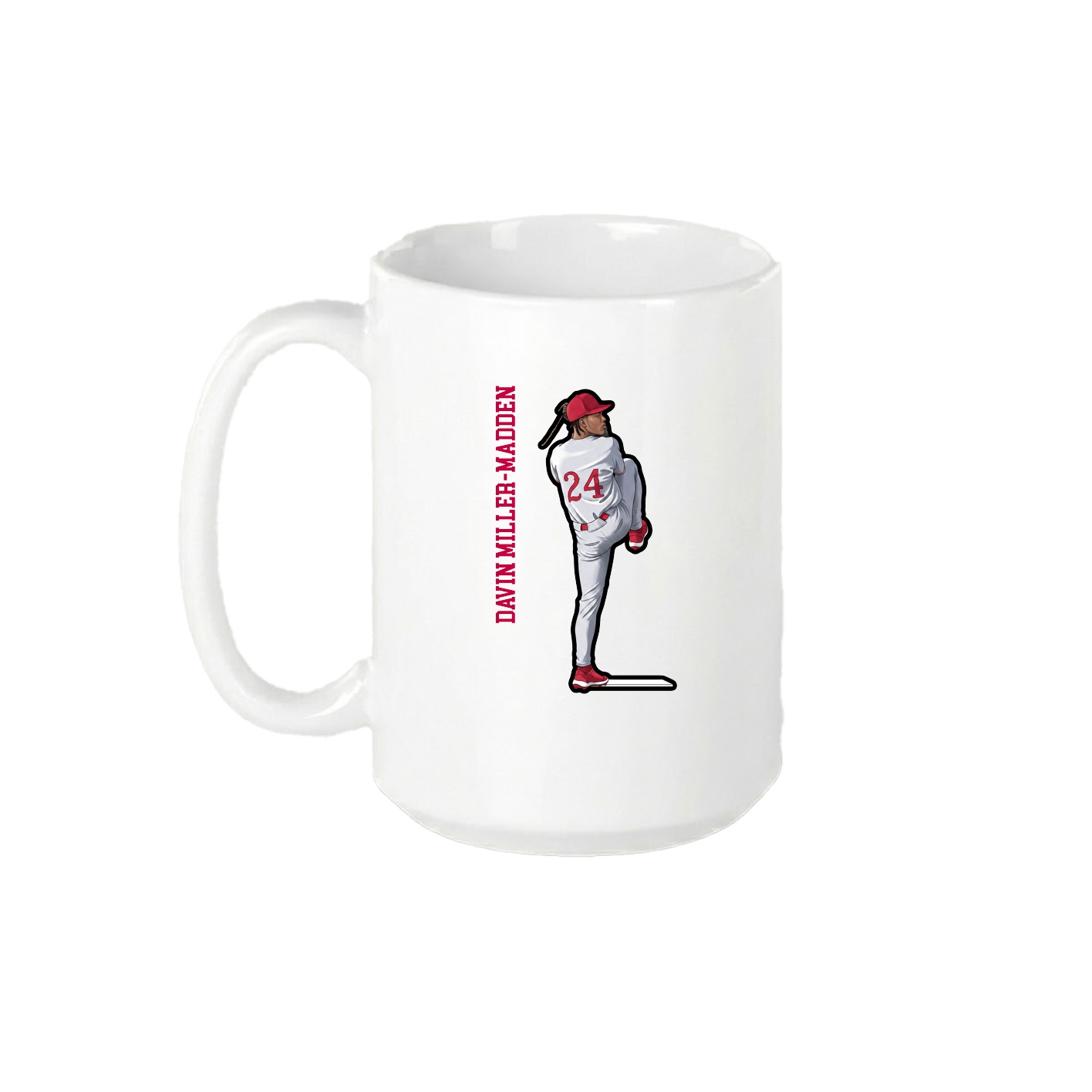 15oz Coffee Mug — Name Vertical in White
