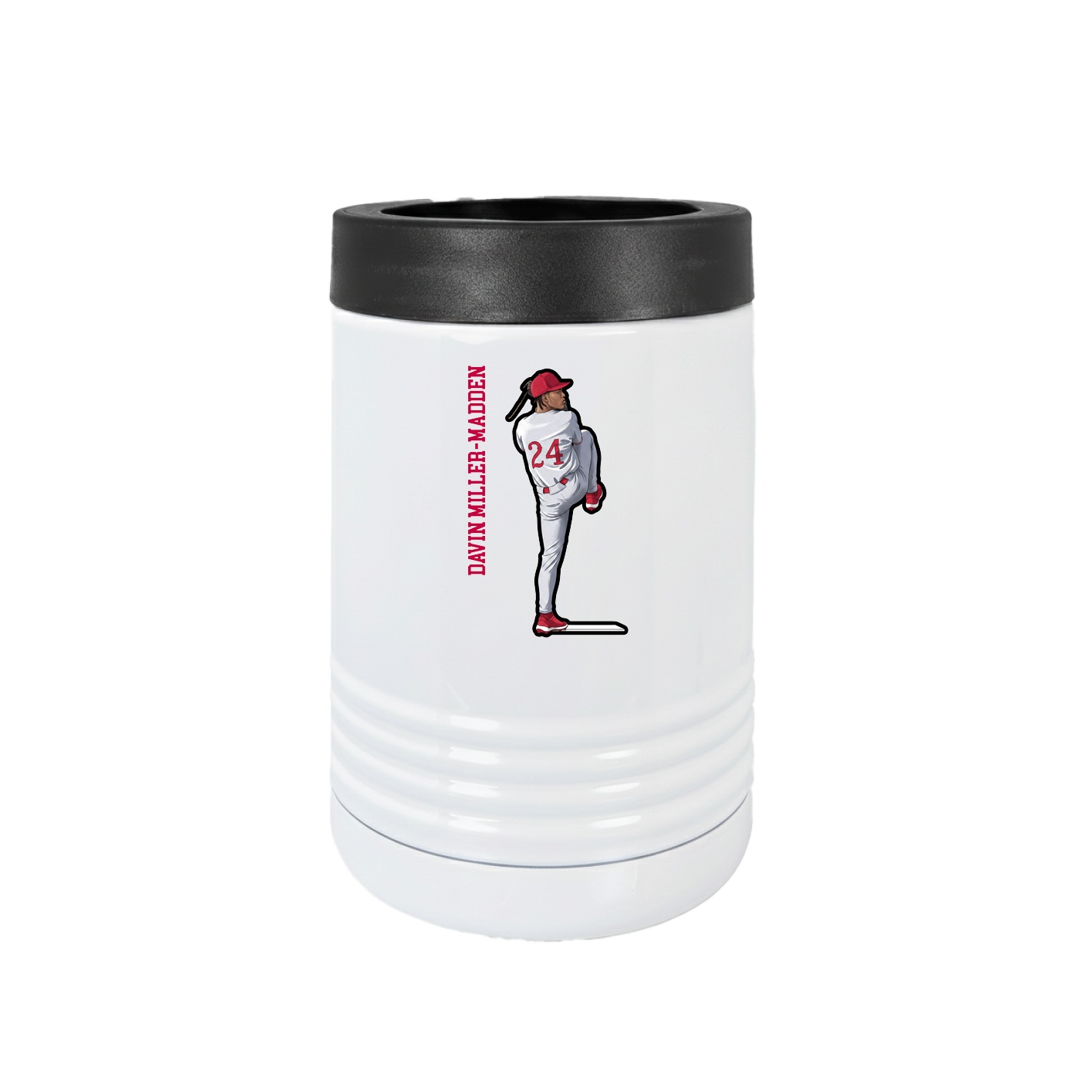 Beverage Holder — Name Vertical in White