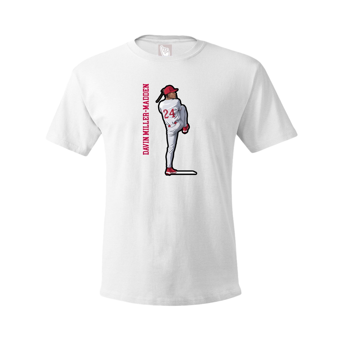 Youth Tee — Name Vertical in White