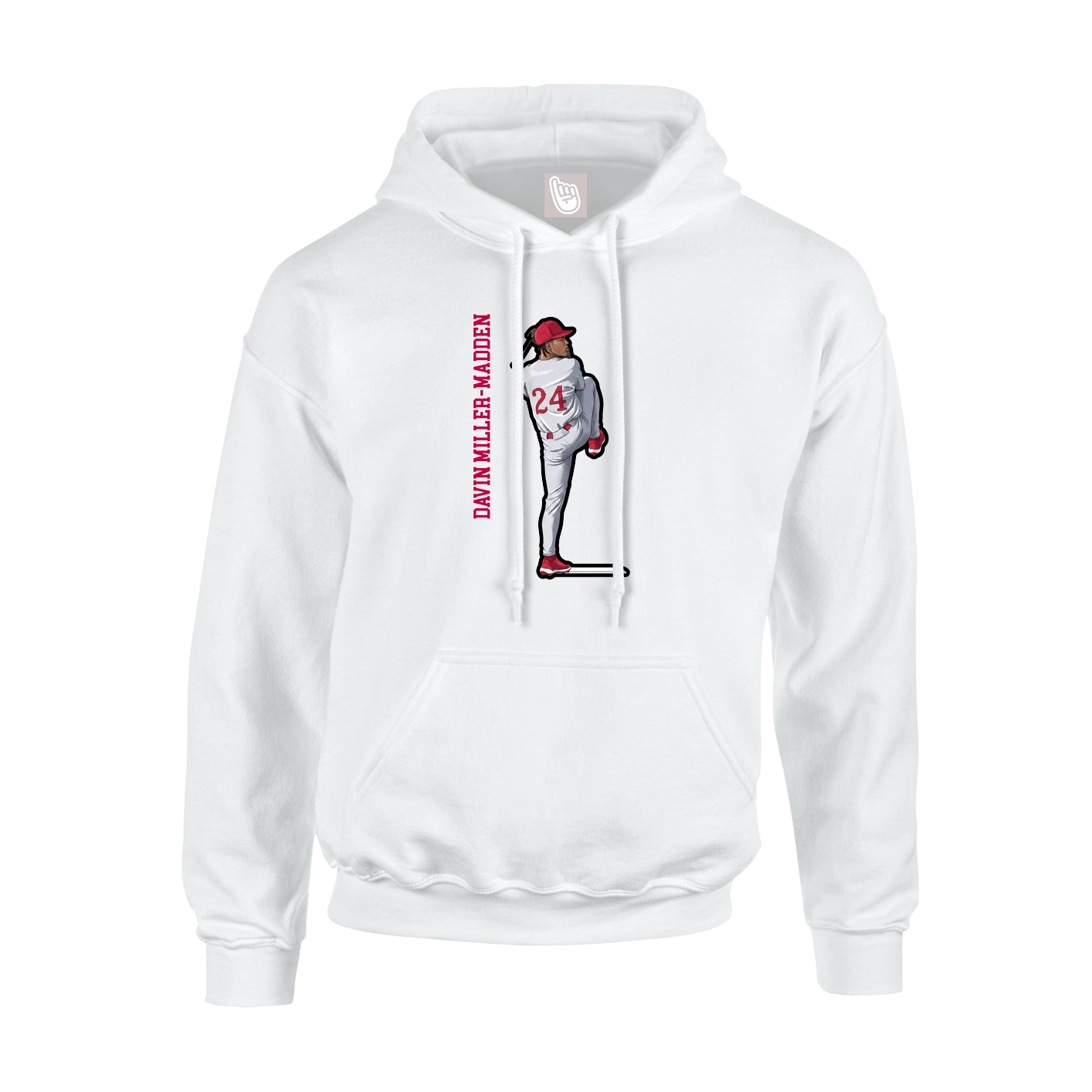 Youth Hoodie — Name Vertical in White