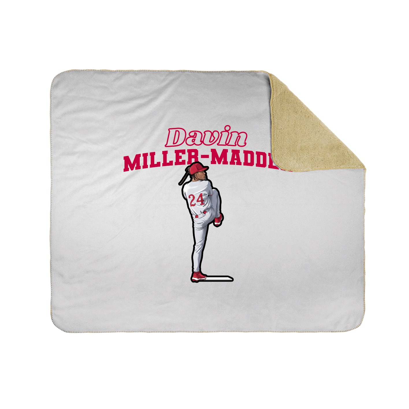 Throw Blanket — Name Arch in White